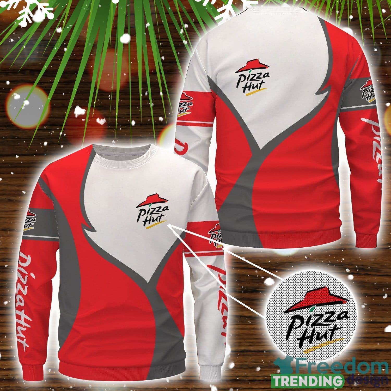 Pizza Hut UGLY Sweater 3D Ugly Christmas Sweater Best Gift Red White Product Photo 1 Pizza Hut UGLY Sweater 3D Ugly Christmas Sweater Best Gift Red White Product Photo 1