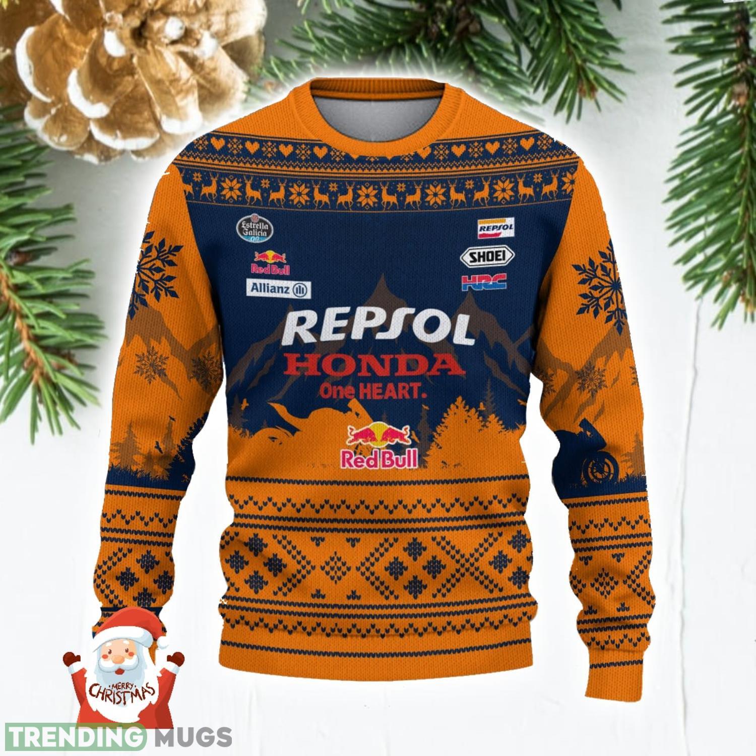 Repsol Honda team 3D Ugly Christmas Sweater Christmas Holiday Gift Custom Name For Men And Women 3D Sweater Repsol Honda team 3D Ugly Christmas Sweater Christmas Holiday Gift Custom Name For Men And Women 3D Sweater