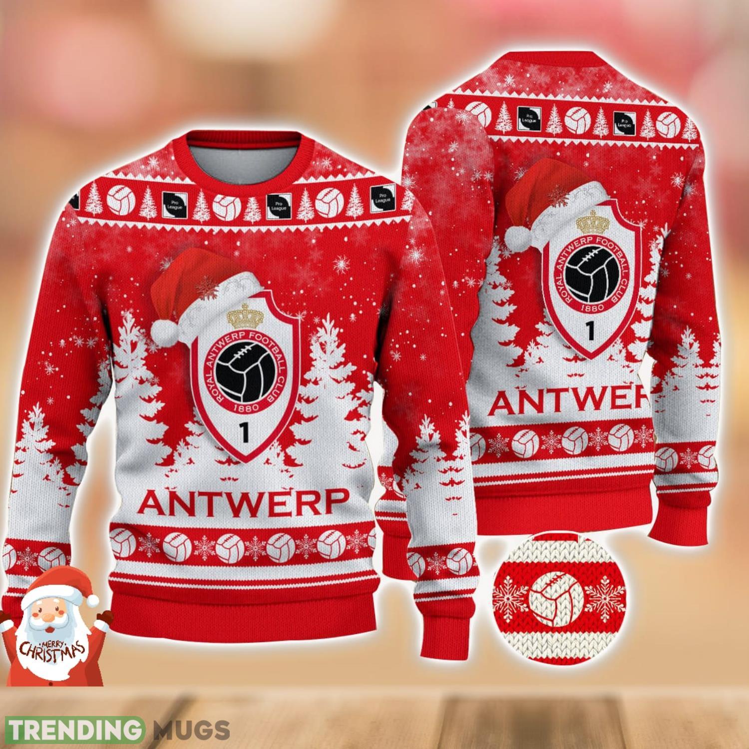Royal Antwerp F.C Ugly Christmas Sweater Holiday Gift Ideas For Men And Women Product Photo 1 Royal Antwerp F.C Ugly Christmas Sweater Holiday Gift Ideas For Men And Women Product Photo 1
