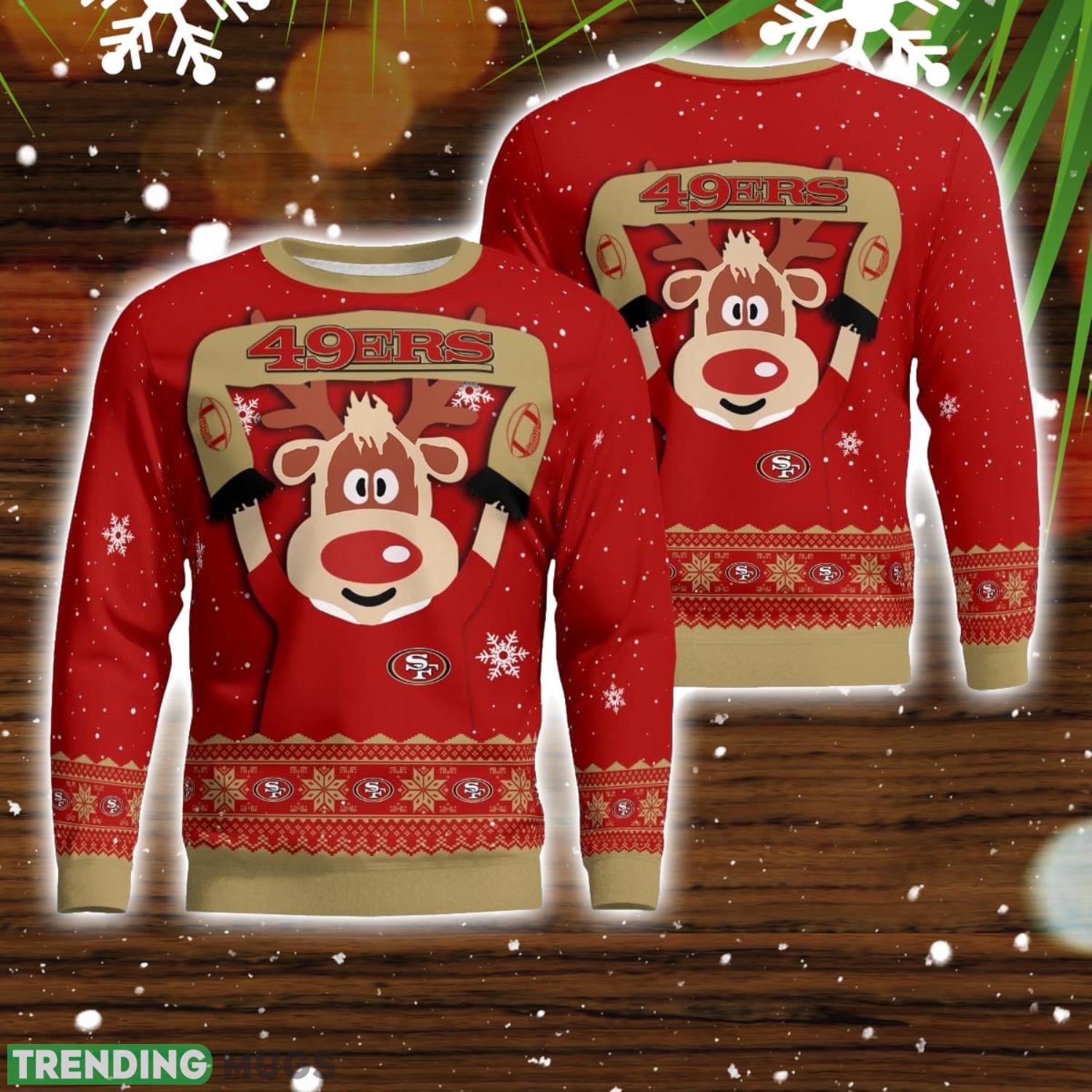 San Francisco 49ers Cute Reindeer Ugly Christmas Sweater Christmas Party Gift Product Photo 1 San Francisco 49ers Cute Reindeer Ugly Christmas Sweater Christmas Party Gift Product Photo 1