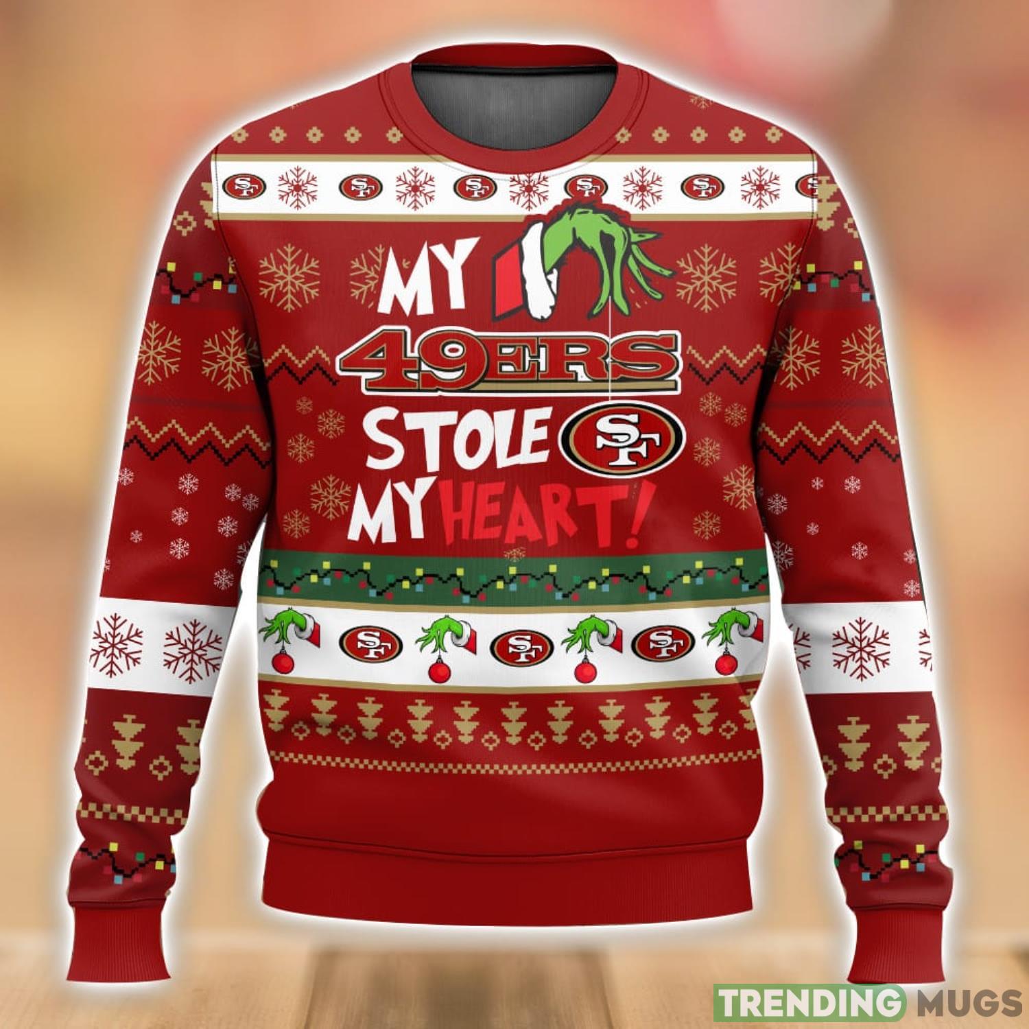 San Francisco 49ers Stole My Heart Ugly Sweater 3D Printed Men And Women Christmas Gift Product Photo 1 San Francisco 49ers Stole My Heart Ugly Sweater 3D Printed Men And Women Christmas Gift Product Photo 1