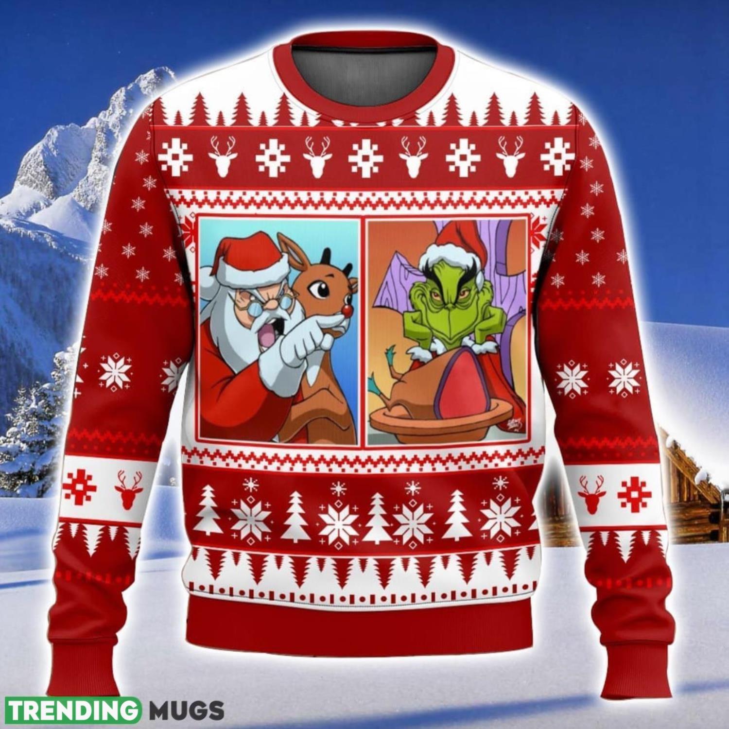Santa Clause Grinch Yelling Meme All Over Printed Ugly Christmas Sweater Trending Christmas Gift Ideas Product Photo 1 Santa Clause Grinch Yelling Meme All Over Printed Ugly Christmas Sweater Trending Christmas Gift Ideas Product Photo 1