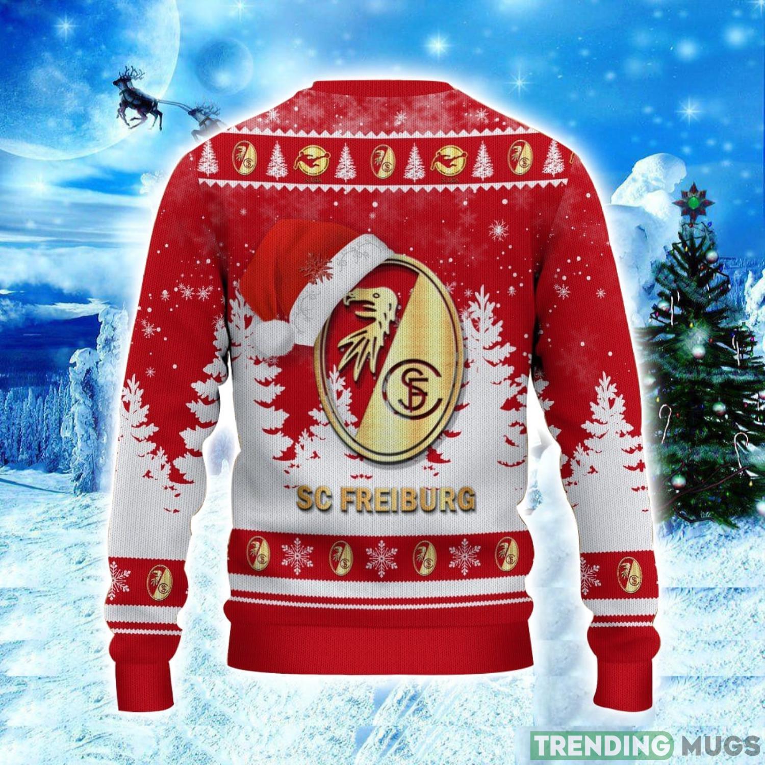 SC Freiburg II Logo Wearing Santa Hat Ugly Christmas Sweater Unisex 3D Christmas sweater 3D Sweater SC Freiburg II Logo Wearing Santa Hat Ugly Christmas Sweater Unisex 3D Christmas sweater 3D Sweater