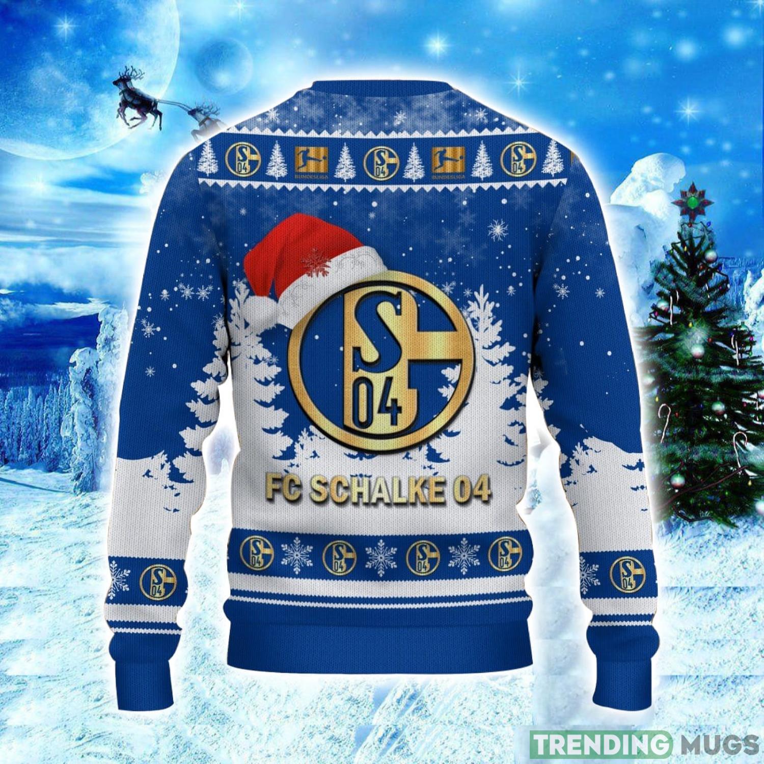 Schalke 04 Logo Wearing Santa Hat Ugly Christmas Sweater Unisex 3D Christmas sweater 3D Sweater Schalke 04 Logo Wearing Santa Hat Ugly Christmas Sweater Unisex 3D Christmas sweater 3D Sweater