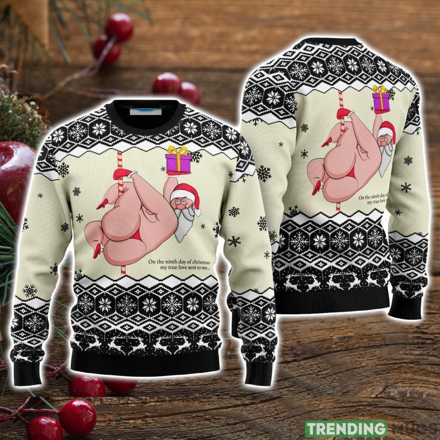 Sexy Santa Dancing On The Ninth Day Of Ugly Christmas Sweater Christmas Holiday Gift For Men And Women Product Photo 1 Sexy Santa Dancing On The Ninth Day Of Ugly Christmas Sweater Christmas Holiday Gift For Men And Women Product Photo 1