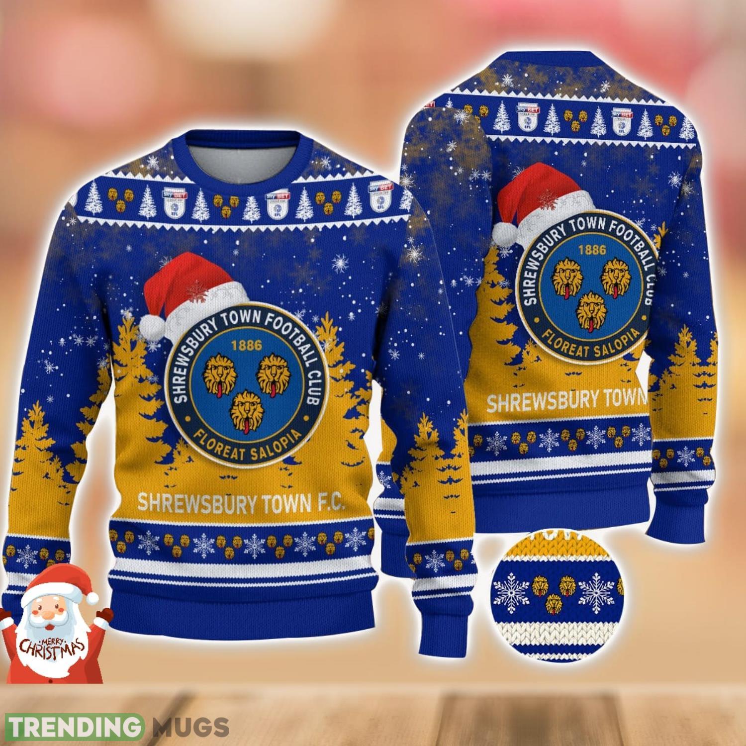 Shrewsbury Town Ugly Christmas Sweater Holiday Gift Ideas For Men And Women Product Photo 1 Shrewsbury Town Ugly Christmas Sweater Holiday Gift Ideas For Men And Women Product Photo 1