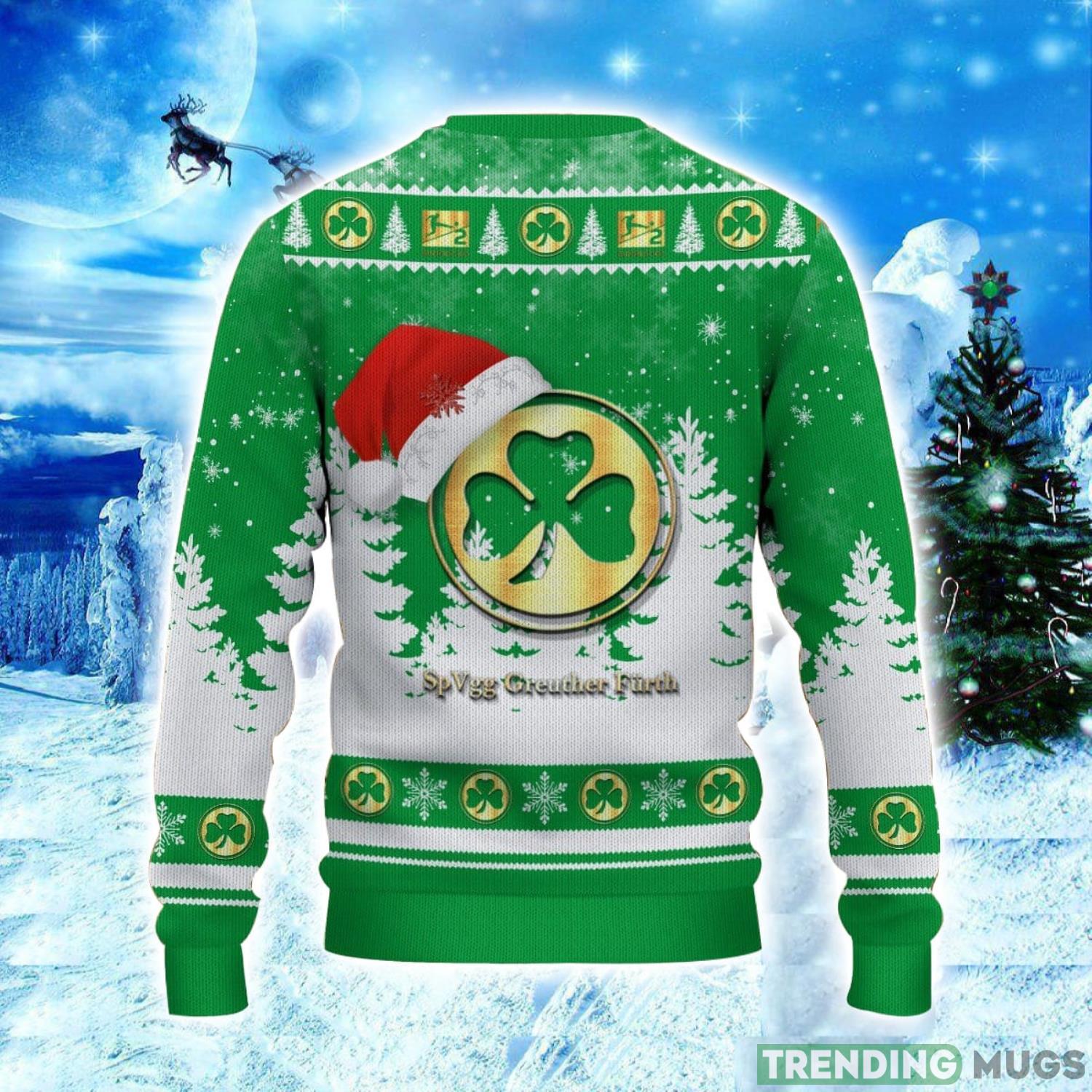 SpVgg Greuther Furth Logo Wearing Santa Hat Ugly Christmas Sweater Unisex 3D Christmas sweater 3D Sweater SpVgg Greuther Furth Logo Wearing Santa Hat Ugly Christmas Sweater Unisex 3D Christmas sweater 3D Sweater