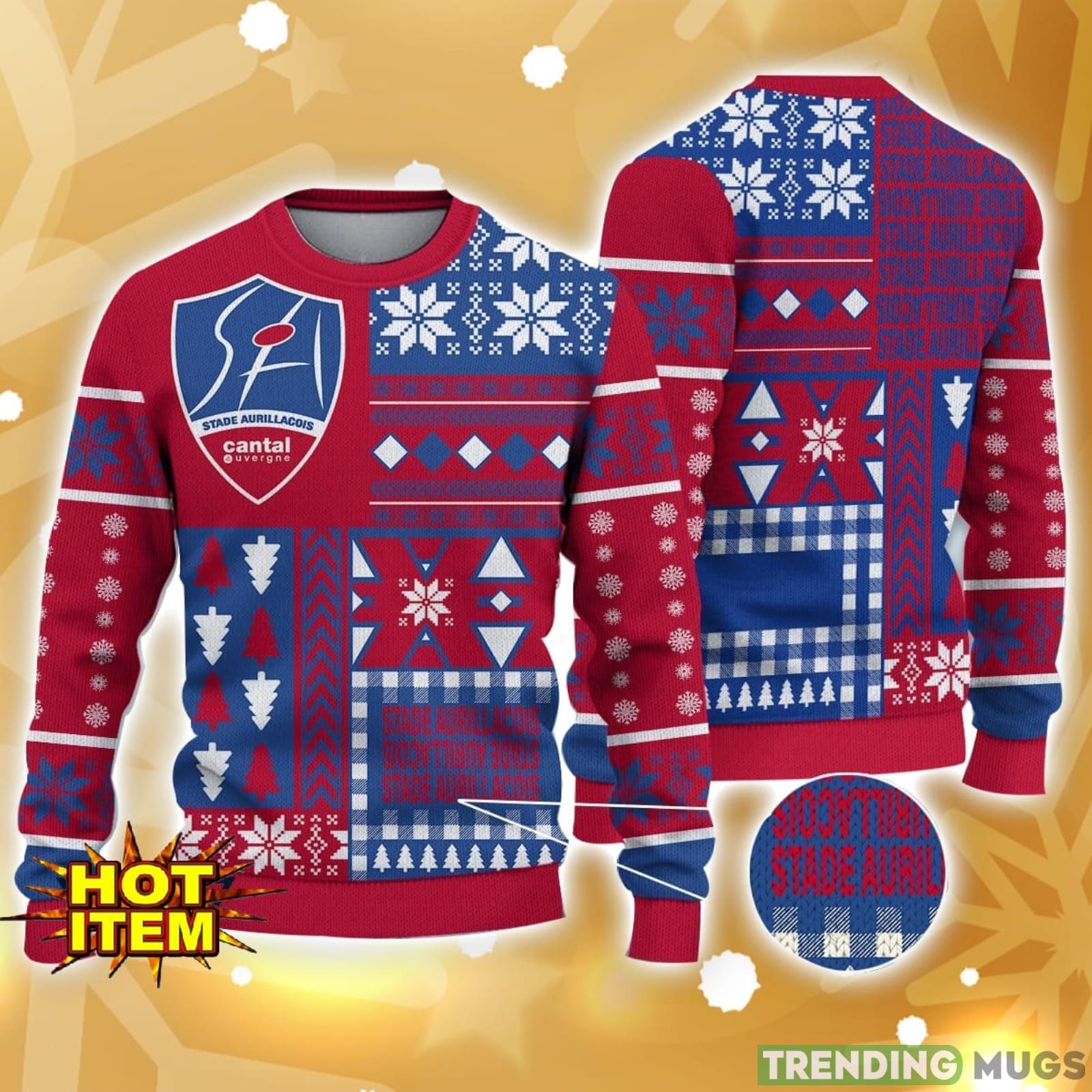 Stade Aurillacois Cantal Auvergne Ugly Christmas Sweater Unixex Gift For Men And Women Product Photo 1 Stade Aurillacois Cantal Auvergne Ugly Christmas Sweater Unixex Gift For Men And Women Product Photo 1