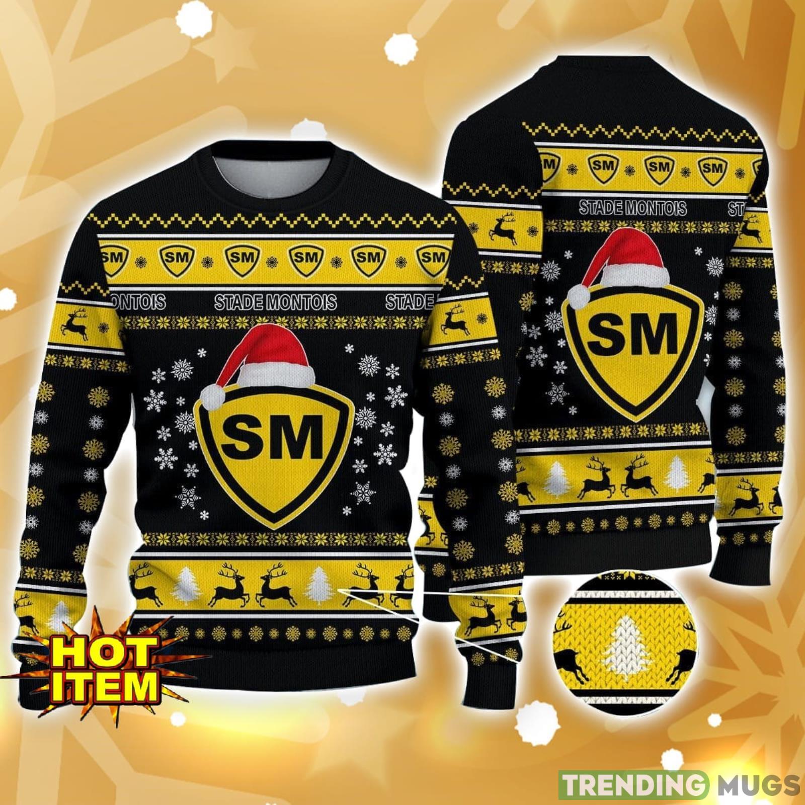 Stade Montois Rugby Santa Hat Pattern Ugly Christmas Sweater Holiday Gft Product Photo 1 Stade Montois Rugby Santa Hat Pattern Ugly Christmas Sweater Holiday Gft Product Photo 1