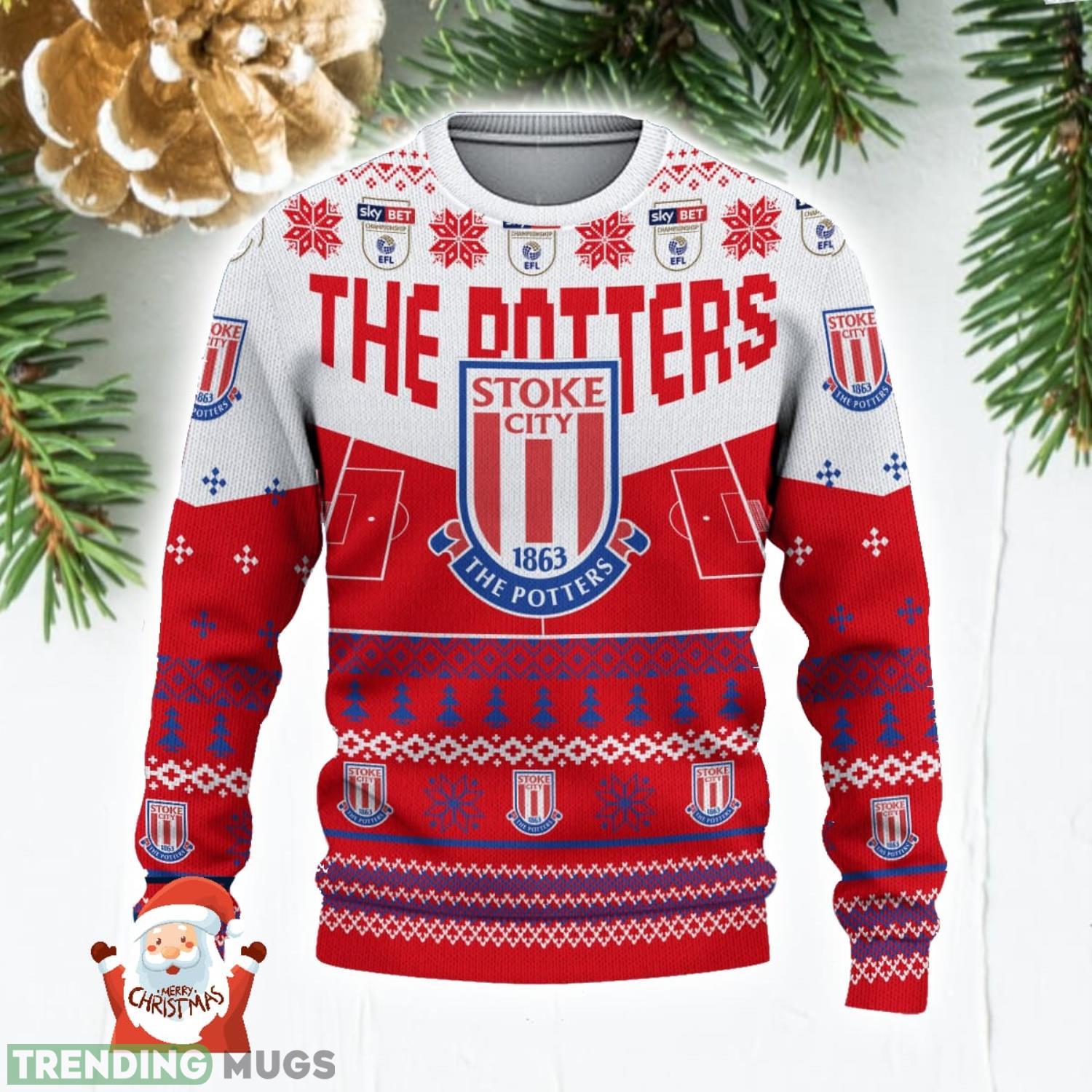 Stoke City F.C 3D Ugly Christmas Sweater Christmas Holiday Gift Custom Name For Men And Women 3D Sweater Stoke City F.C 3D Ugly Christmas Sweater Christmas Holiday Gift Custom Name For Men And Women 3D Sweater