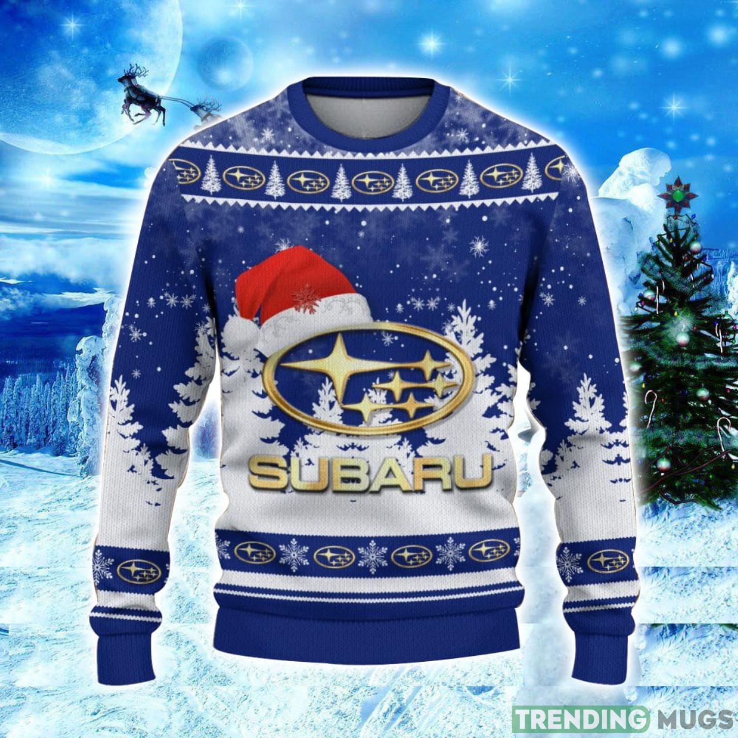 Subaru Logo Wearing Santa Hat Christmas Gift Ugly Christmas Sweater Christmas Gift Ideas 3D Sweater Subaru Logo Wearing Santa Hat Christmas Gift Ugly Christmas Sweater Christmas Gift Ideas 3D Sweater