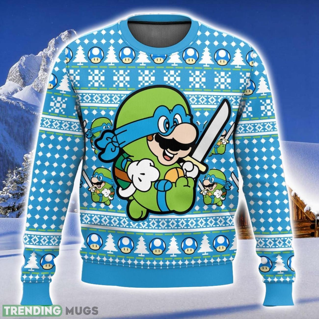 Super Leo Bro Mario All Over Printed Ugly Christmas Sweater Trending Christmas Gift Ideas Product Photo 1 Super Leo Bro Mario All Over Printed Ugly Christmas Sweater Trending Christmas Gift Ideas Product Photo 1