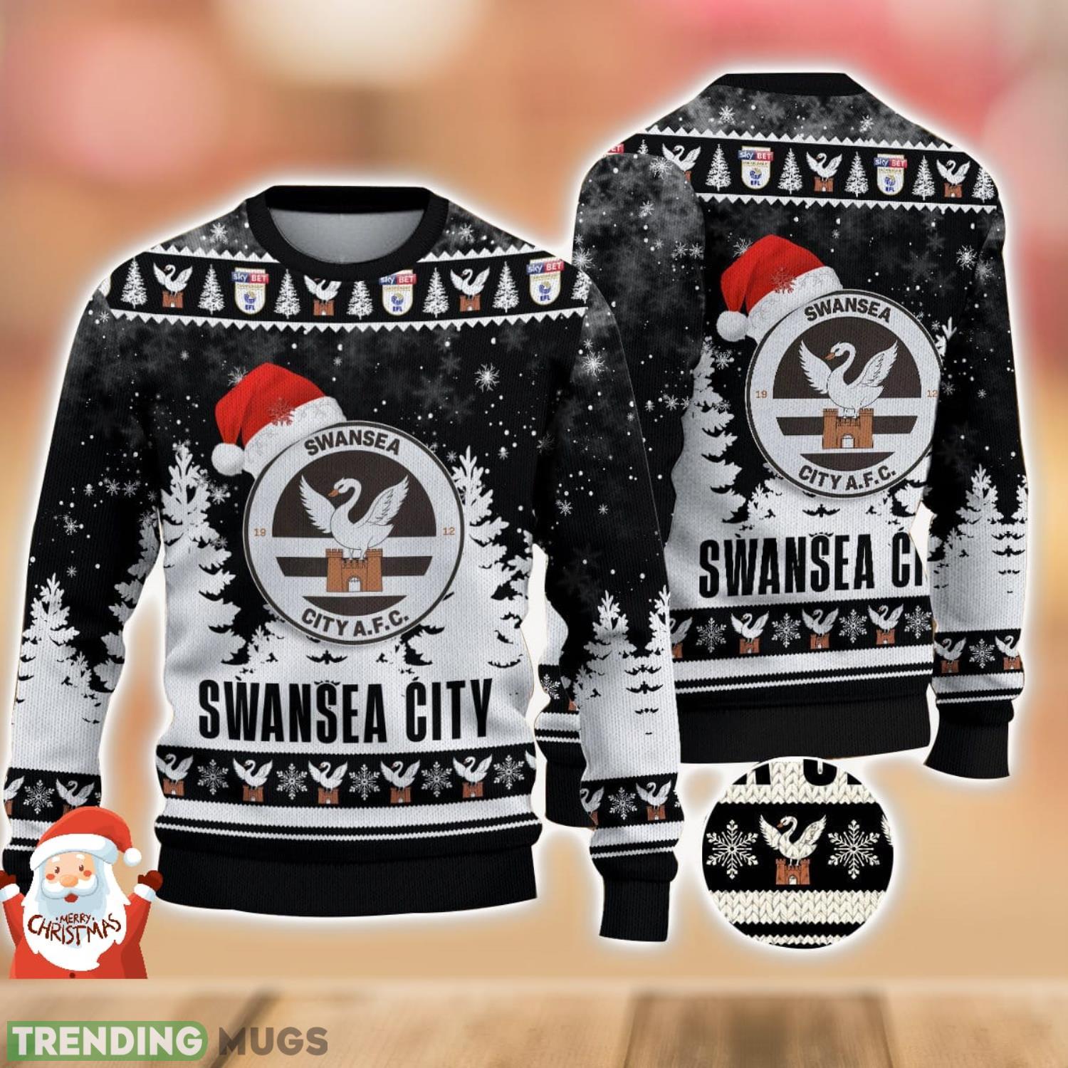 Swansea City A.F.C Ugly Christmas Sweater Holiday Gift Ideas For Men And Women Product Photo 1 Swansea City A.F.C Ugly Christmas Sweater Holiday Gift Ideas For Men And Women Product Photo 1