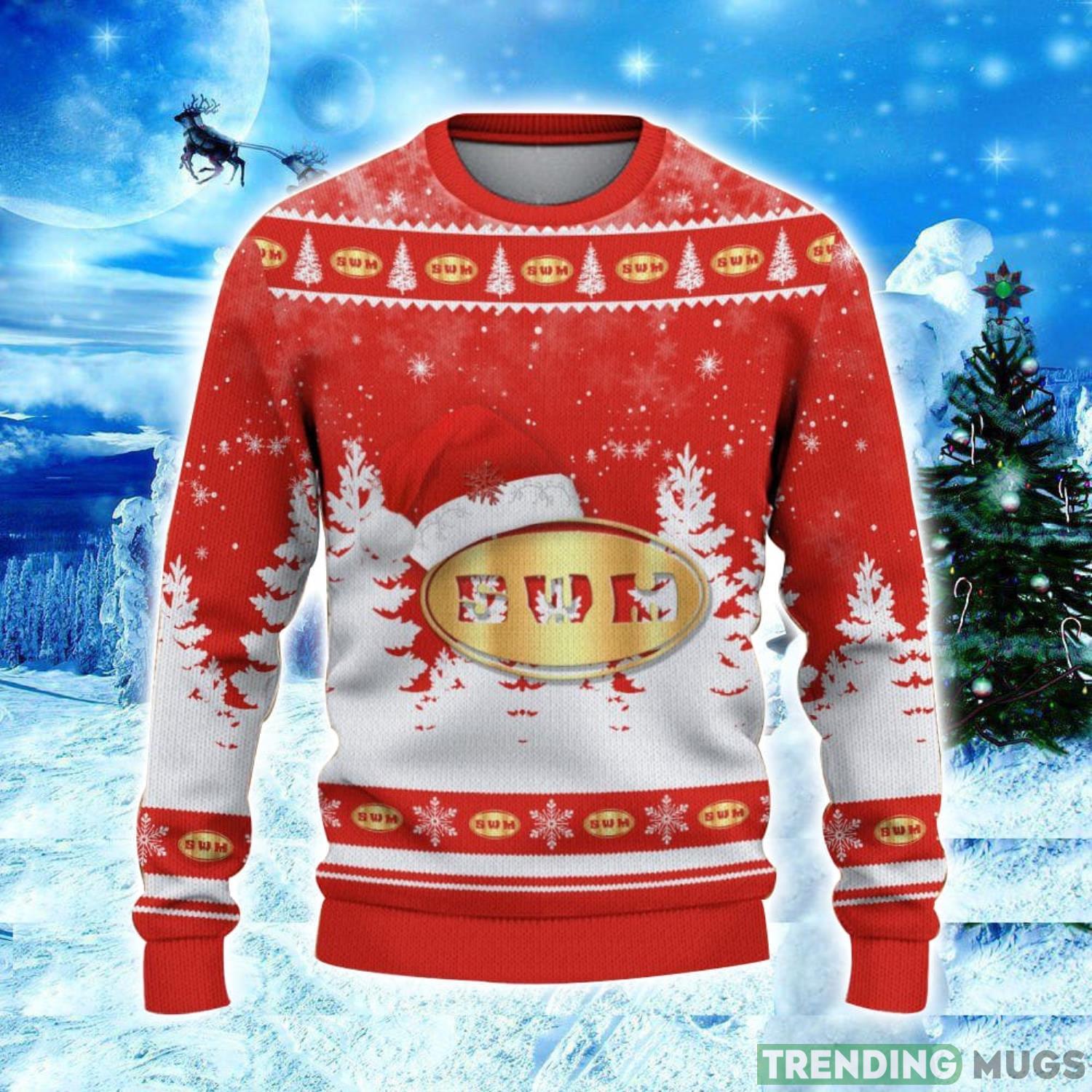 SWM Motorcycles Logo Wearing Santa Hat Christmas Gift Ugly Christmas Sweater Christmas Gift Ideas 3D Sweater SWM Motorcycles Logo Wearing Santa Hat Christmas Gift Ugly Christmas Sweater Christmas Gift Ideas 3D Sweater