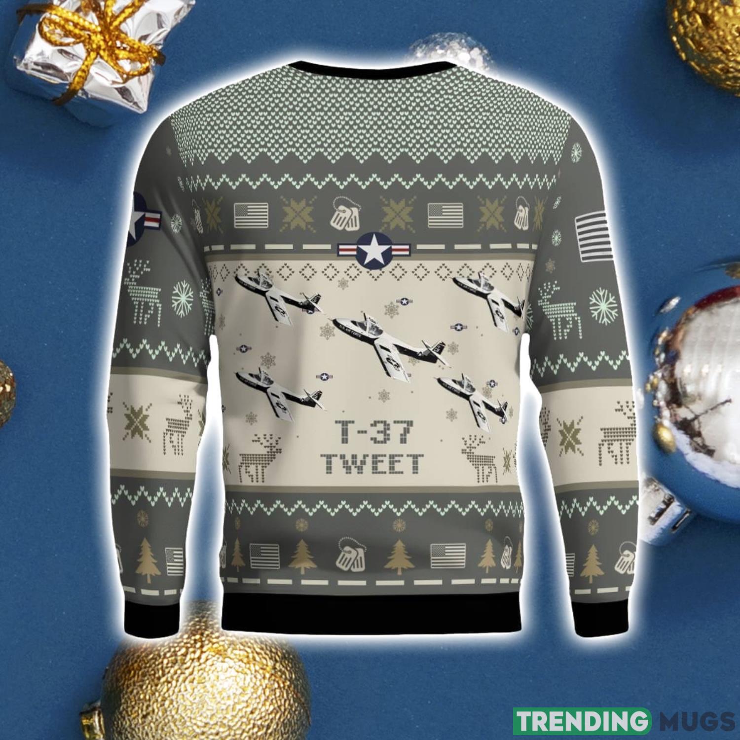 T 37 Tweet T37 Aircraft New Trend Veteran Sweater AOP Ugly Christmas Sweater Gift For Christmas Military Color 3D Sweater T 37 Tweet T37 Aircraft New Trend Veteran Sweater AOP Ugly Christmas Sweater Gift For Christmas Military Color 3D Sweater