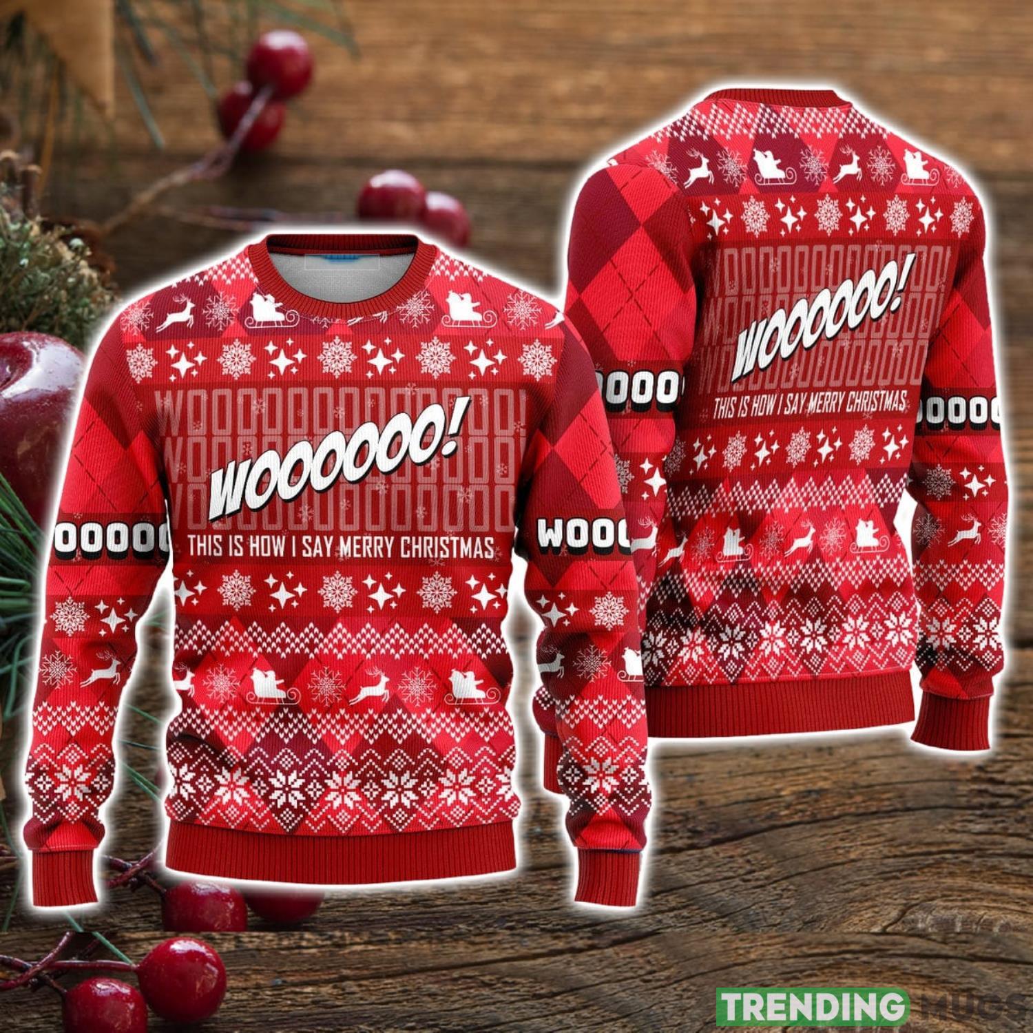 This Is How I Say Merry Christmas Red Ugly Christmas Sweater Christmas Holiday Gift For Men And Women Product Photo 1 This Is How I Say Merry Christmas Red Ugly Christmas Sweater Christmas Holiday Gift For Men And Women Product Photo 1