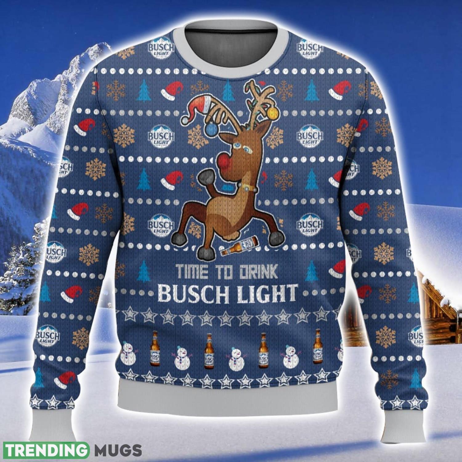 Time To Drink Busch Light All Over Printed Ugly Christmas Sweater Trending Christmas Gift Ideas Product Photo 1 Time To Drink Busch Light All Over Printed Ugly Christmas Sweater Trending Christmas Gift Ideas Product Photo 1