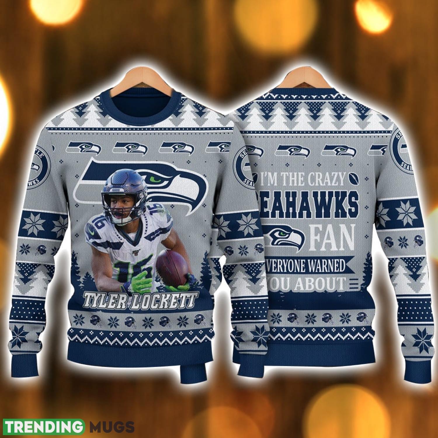 Tyler Lockett Seattle Seahawks I Am The Crazy Seahawks NFL Ugly Christmas Sweater Christmas Gift For Sport Fans Product Photo 1 Tyler Lockett Seattle Seahawks I Am The Crazy Seahawks NFL Ugly Christmas Sweater Christmas Gift For Sport Fans Product Photo 1