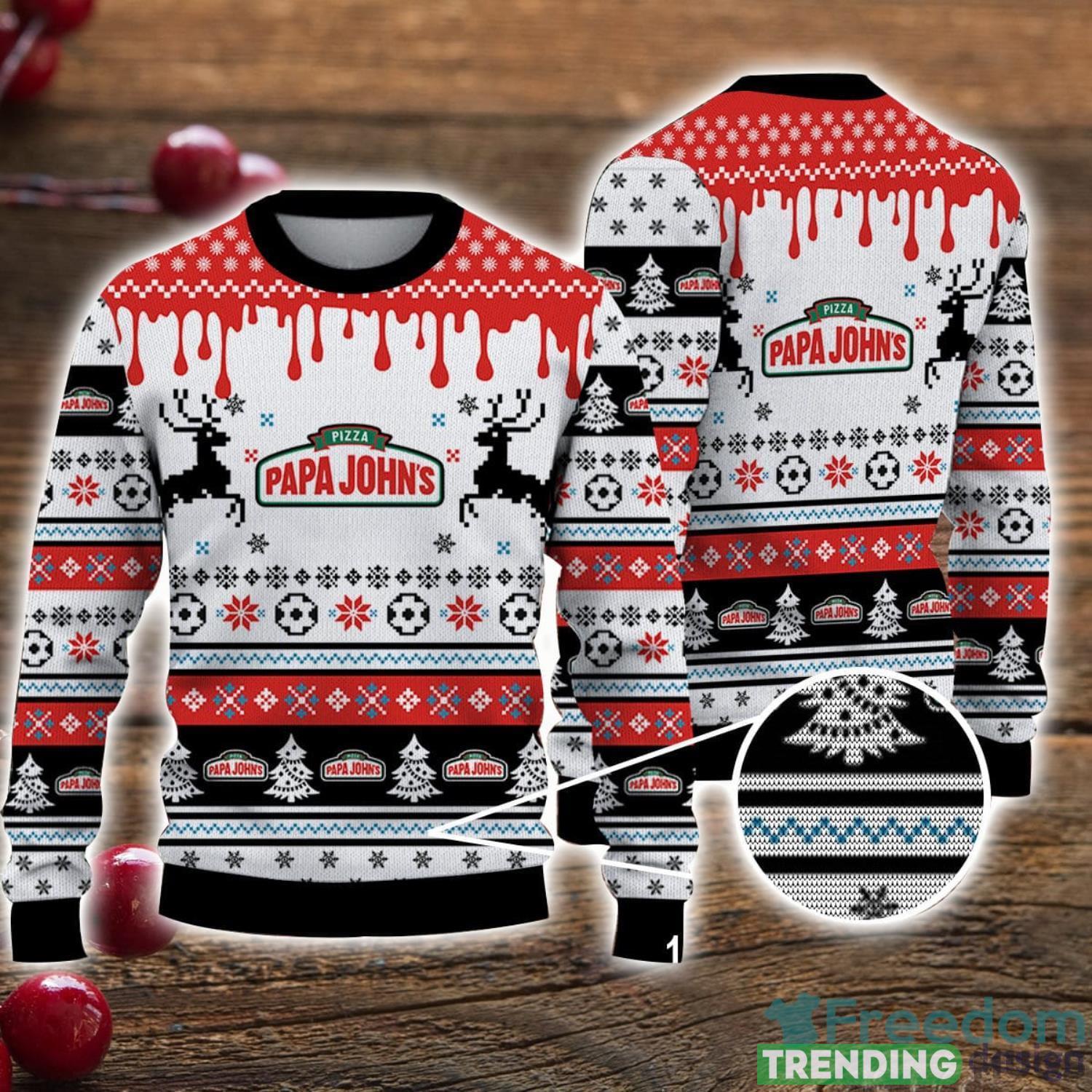 Ugly Sweater Papa John's Pizza Christmas Gift 3D Sweater Men And Women Sweater Product Photo 1 Ugly Sweater Papa John's Pizza Christmas Gift 3D Sweater Men And Women Sweater Product Photo 1