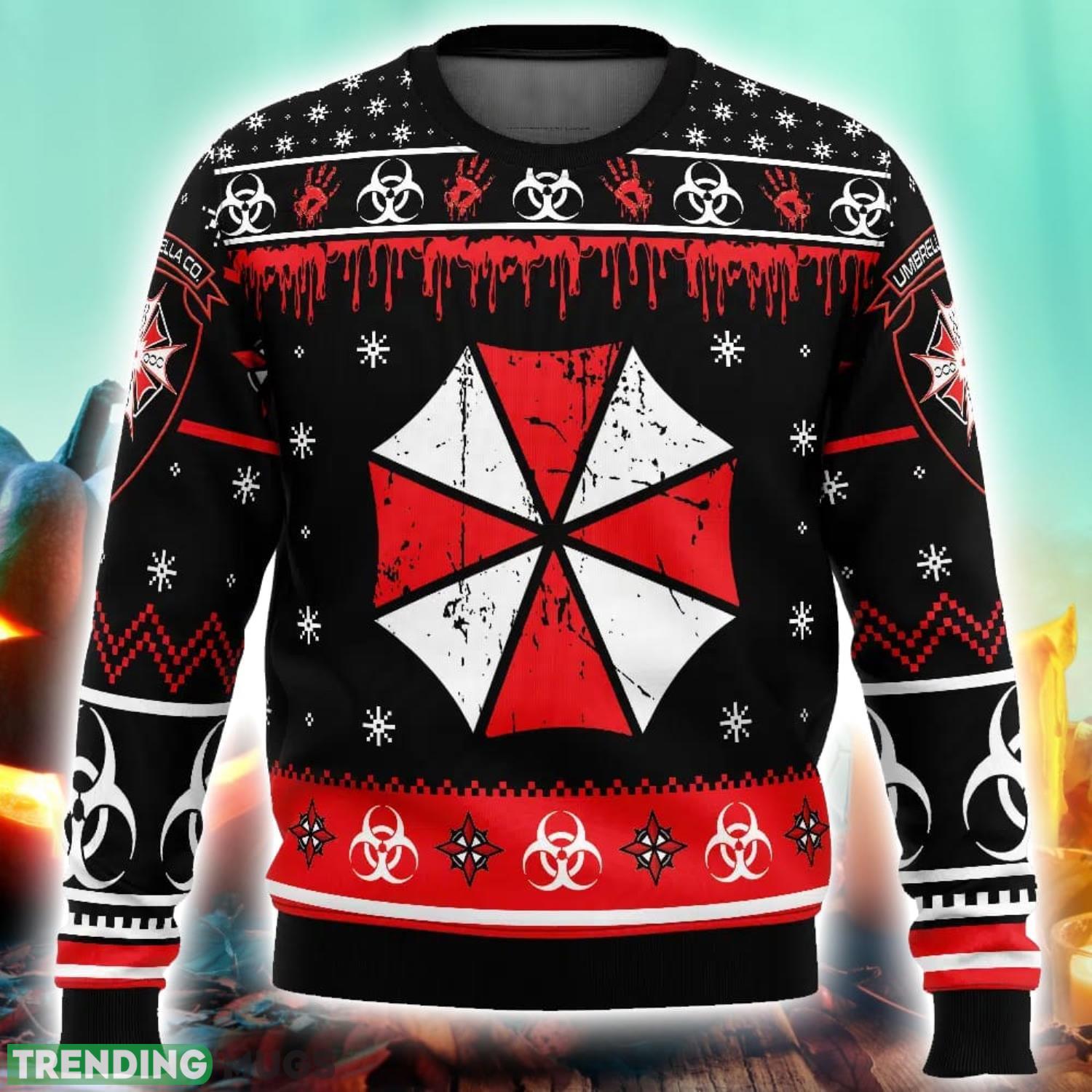 Umbrella Co. Resident Evil Ugly Christmas Sweater 3D Printed Men And Women Christmas Hoiliday Gift 3D Sweater Umbrella Co. Resident Evil Ugly Christmas Sweater 3D Printed Men And Women Christmas Hoiliday Gift 3D Sweater
