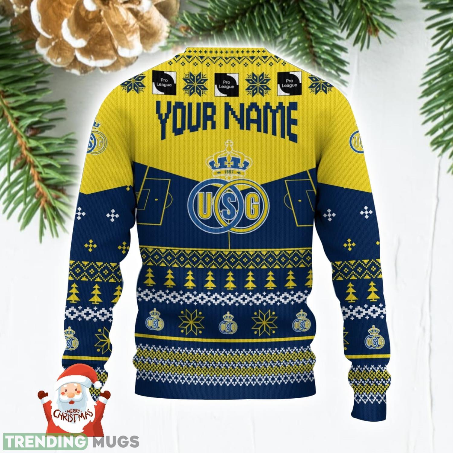 Union Saint Gilloise 3D Ugly Christmas Sweater Christmas Holiday Gift Custom Name For Men And Women 3D Sweater Union Saint Gilloise 3D Ugly Christmas Sweater Christmas Holiday Gift Custom Name For Men And Women 3D Sweater
