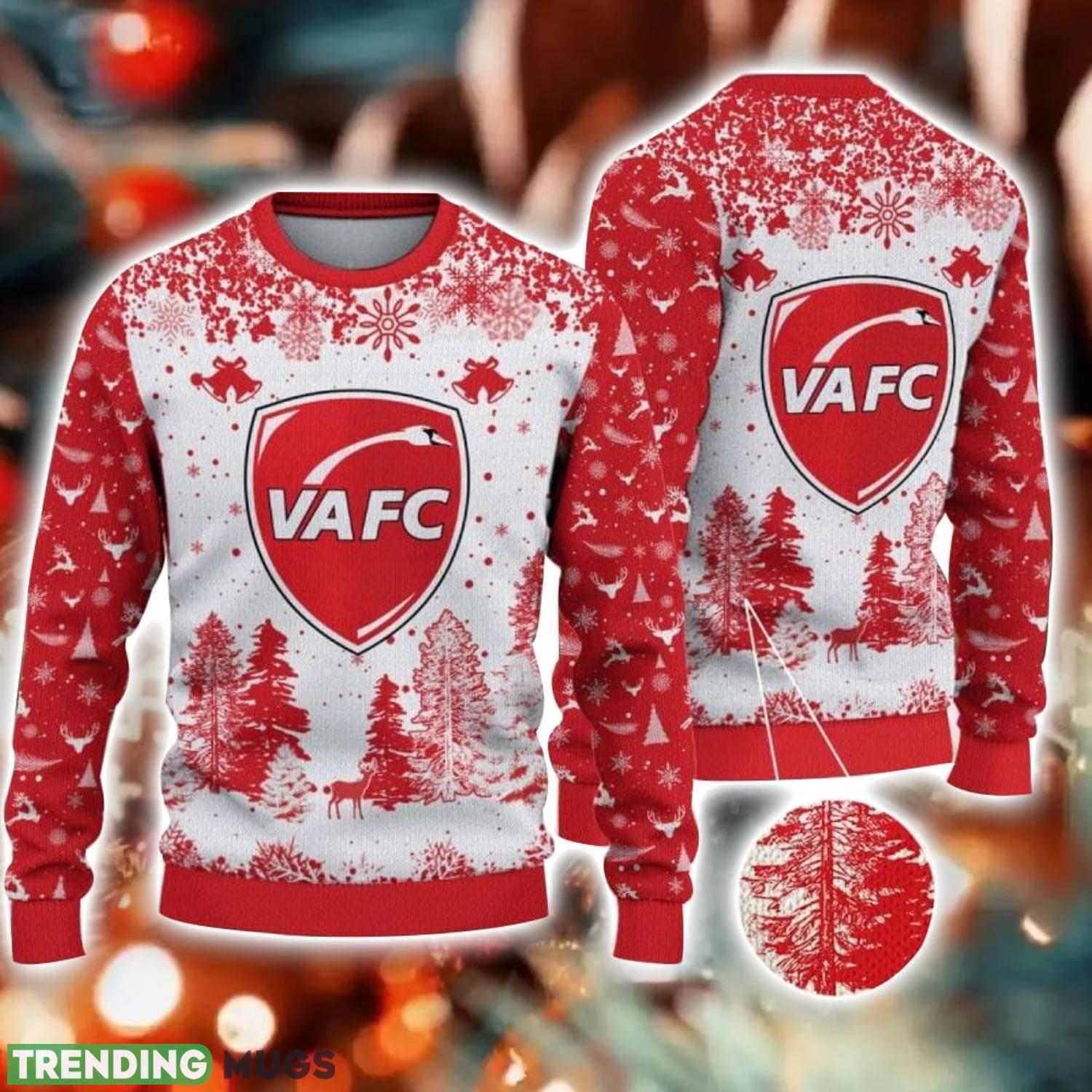 Valenciennes FC Big Logo Pine Trees Big Fans Gift Christmas Sweater For Men And Women Product Photo 1 Valenciennes FC Big Logo Pine Trees Big Fans Gift Christmas Sweater For Men And Women Product Photo 1