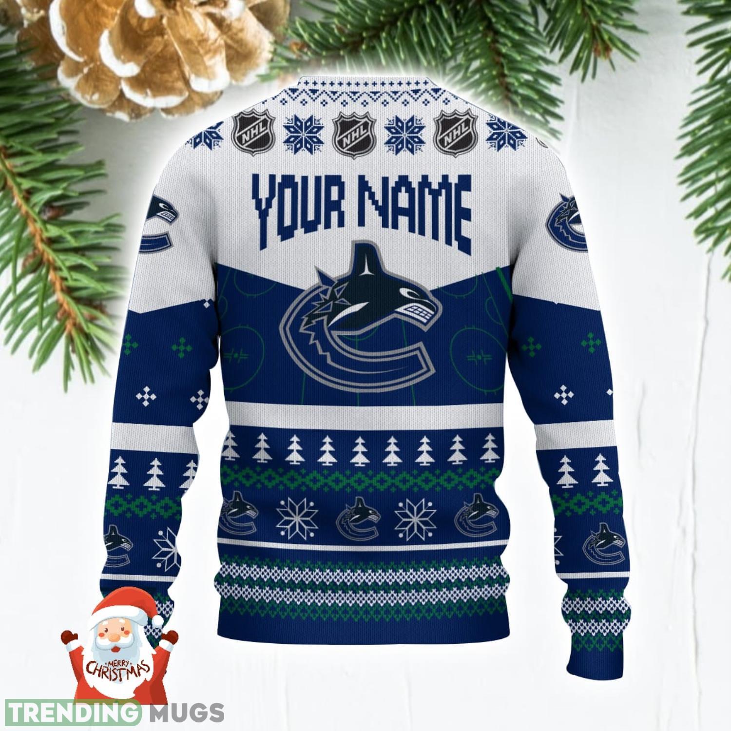 Vancouver Canucks 3D Ugly Christmas Sweater Christmas Holiday Gift Custom Name For Men And Women 3D Sweater Vancouver Canucks 3D Ugly Christmas Sweater Christmas Holiday Gift Custom Name For Men And Women 3D Sweater