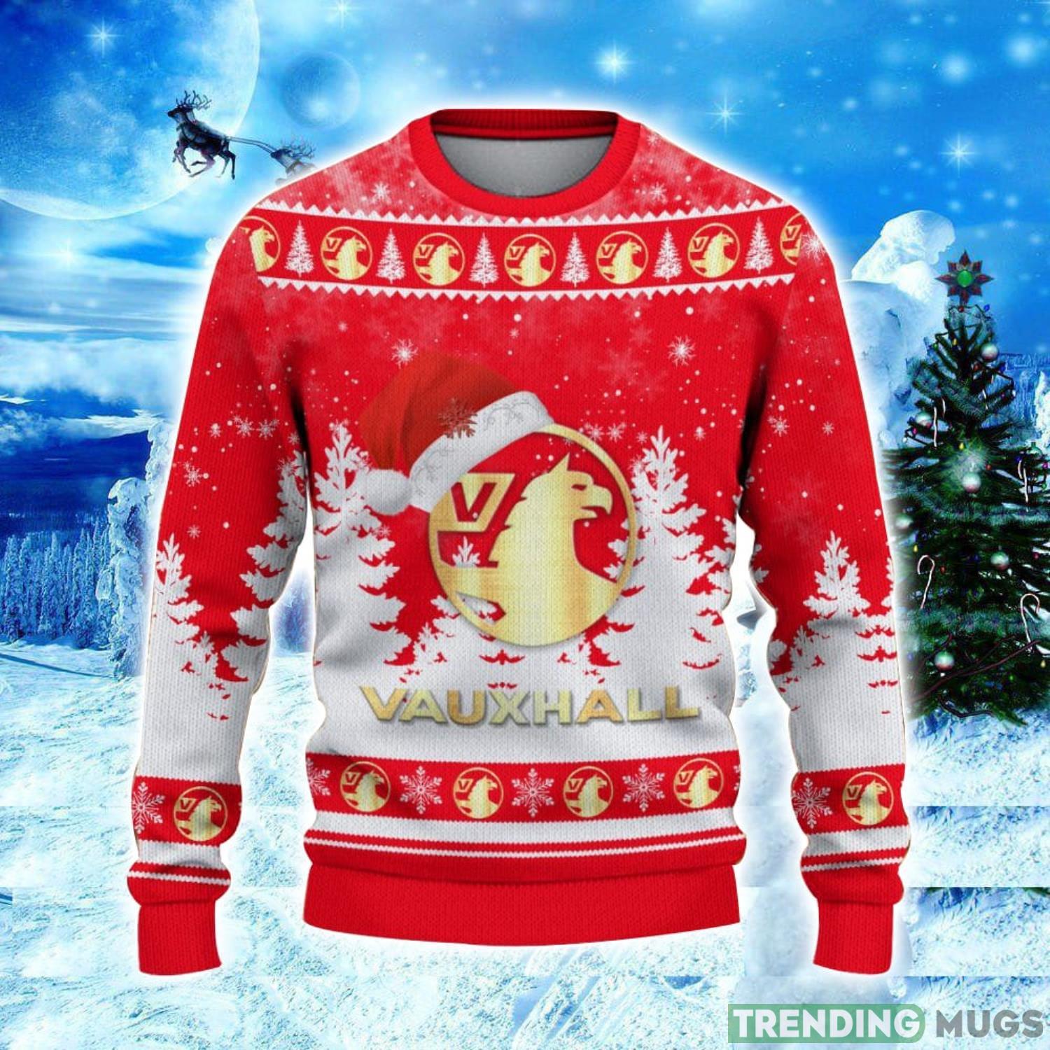 Vauxhall Logo Wearing Santa Hat Christmas Gift Ugly Christmas Sweater Christmas Gift Ideas 3D Sweater Vauxhall Logo Wearing Santa Hat Christmas Gift Ugly Christmas Sweater Christmas Gift Ideas 3D Sweater