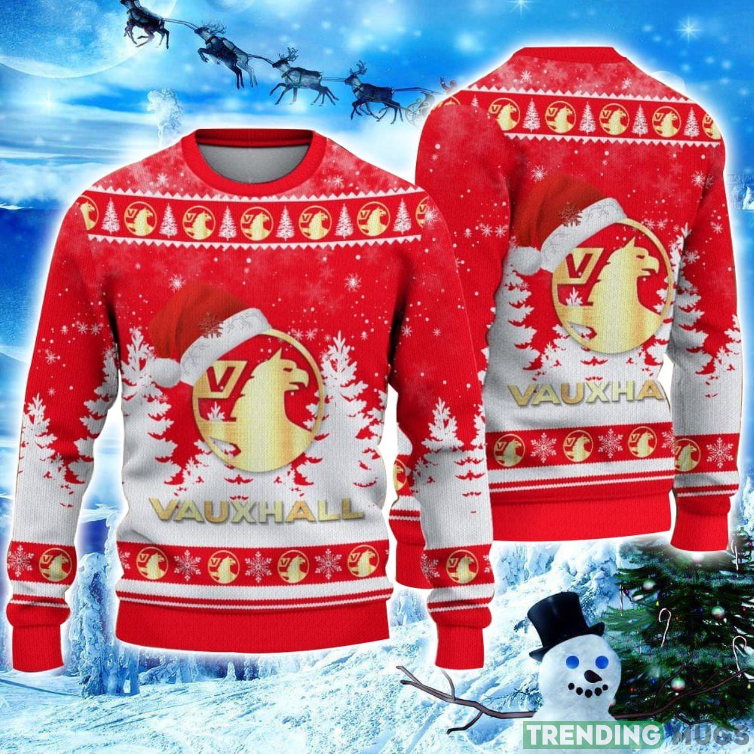 Vauxhall Logo Wearing Santa Hat Christmas Gift Ugly Christmas Sweater Christmas Gift Ideas Product Photo 1 Vauxhall Logo Wearing Santa Hat Christmas Gift Ugly Christmas Sweater Christmas Gift Ideas Product Photo 1