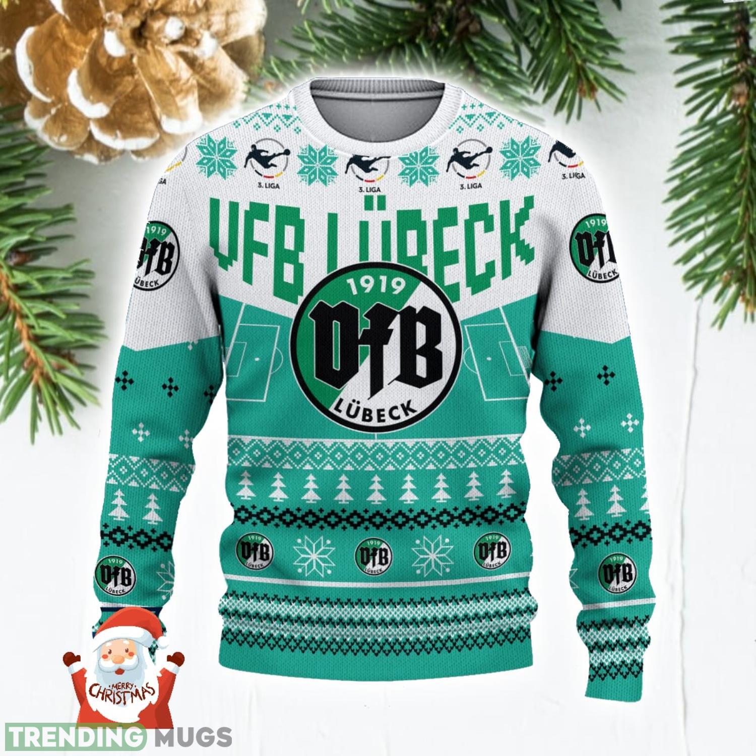 VfB Lübeck 3D Ugly Christmas Sweater Christmas Holiday Gift Custom Name For Men And Women 3D Sweater VfB Lübeck 3D Ugly Christmas Sweater Christmas Holiday Gift Custom Name For Men And Women 3D Sweater