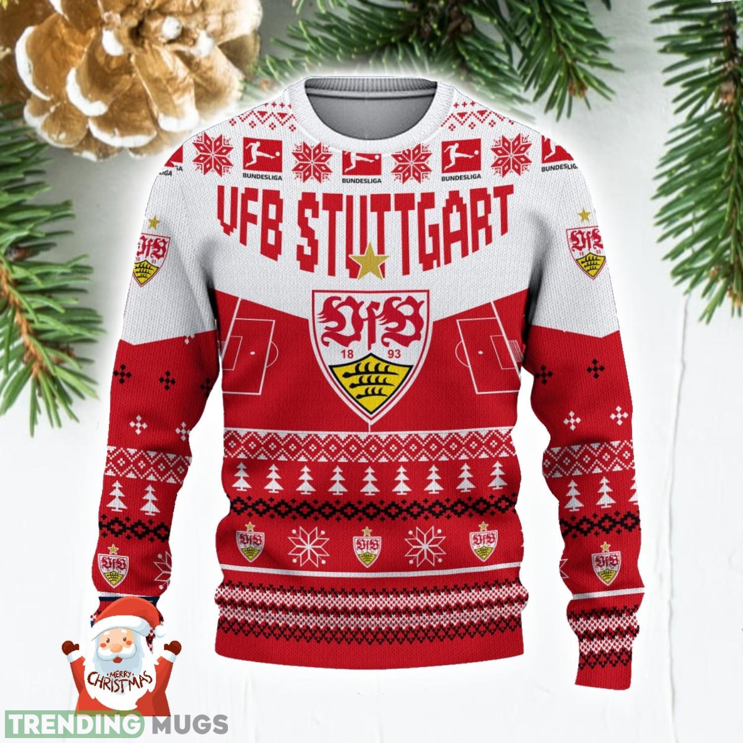 VfB Stuttgart 3D Ugly Christmas Sweater Christmas Holiday Gift Custom Name For Men And Women 3D Sweater VfB Stuttgart 3D Ugly Christmas Sweater Christmas Holiday Gift Custom Name For Men And Women 3D Sweater