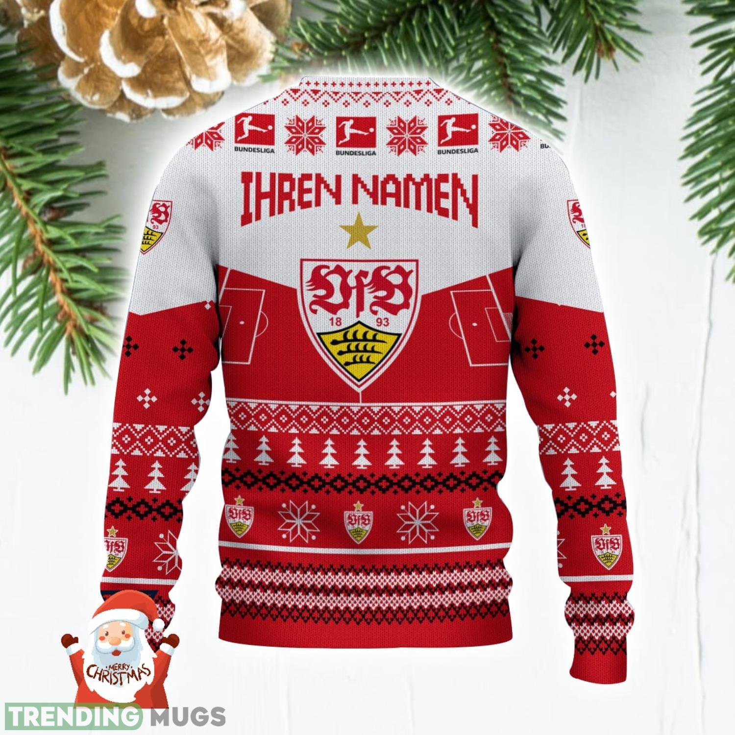 VfB Stuttgart 3D Ugly Christmas Sweater Christmas Holiday Gift Custom Name For Men And Women 3D Sweater VfB Stuttgart 3D Ugly Christmas Sweater Christmas Holiday Gift Custom Name For Men And Women 3D Sweater