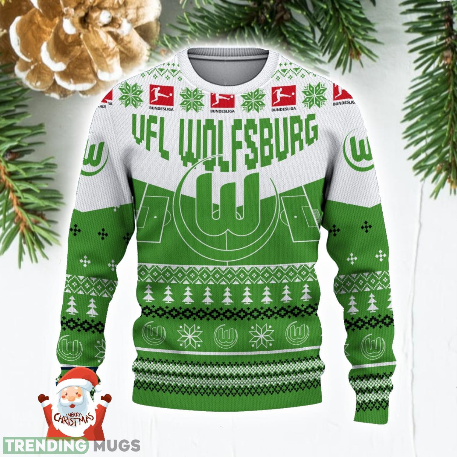 VfL Wolfsburg 3D Ugly Christmas Sweater Christmas Holiday Gift Custom Name For Men And Women 3D Sweater VfL Wolfsburg 3D Ugly Christmas Sweater Christmas Holiday Gift Custom Name For Men And Women 3D Sweater