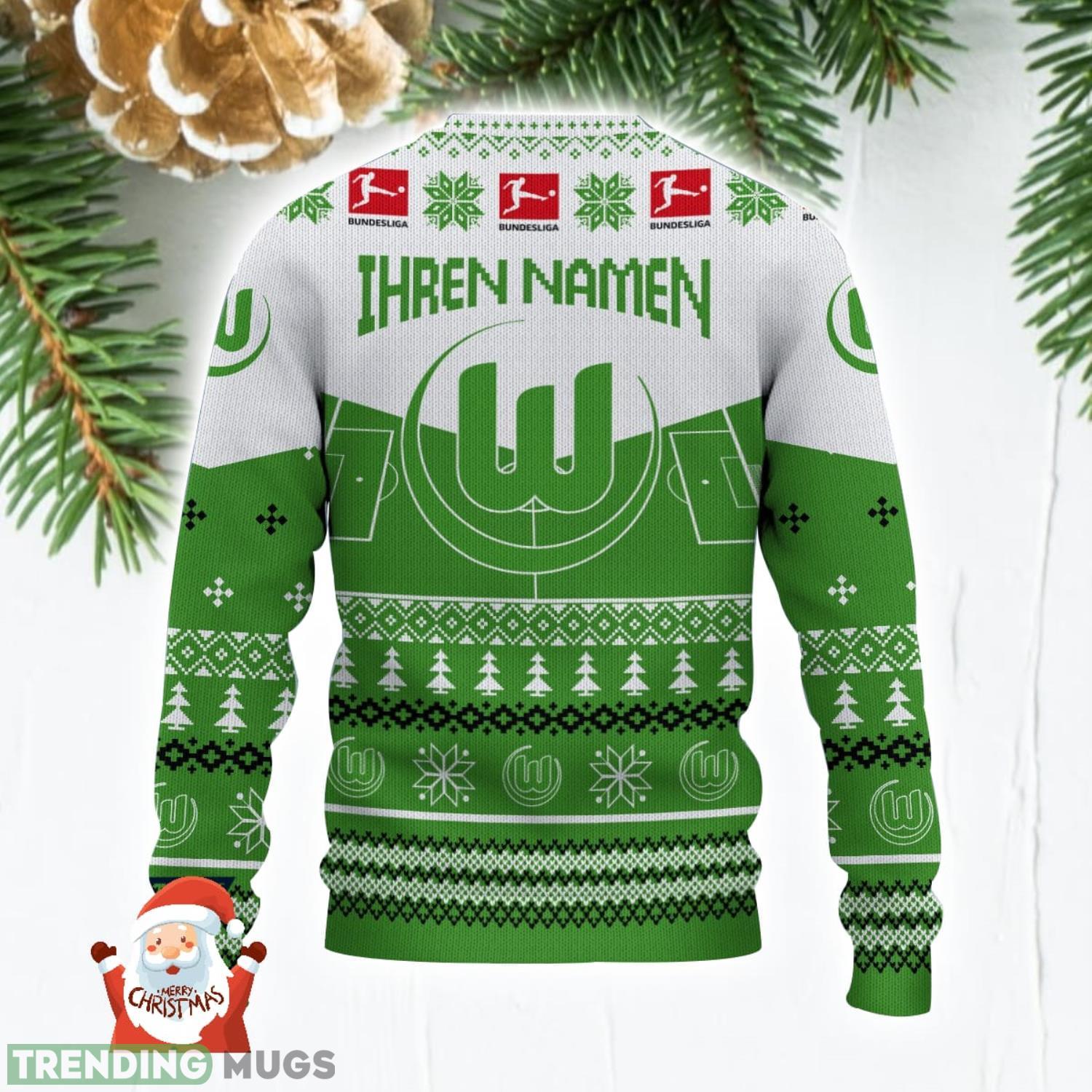 VfL Wolfsburg 3D Ugly Christmas Sweater Christmas Holiday Gift Custom Name For Men And Women 3D Sweater VfL Wolfsburg 3D Ugly Christmas Sweater Christmas Holiday Gift Custom Name For Men And Women 3D Sweater