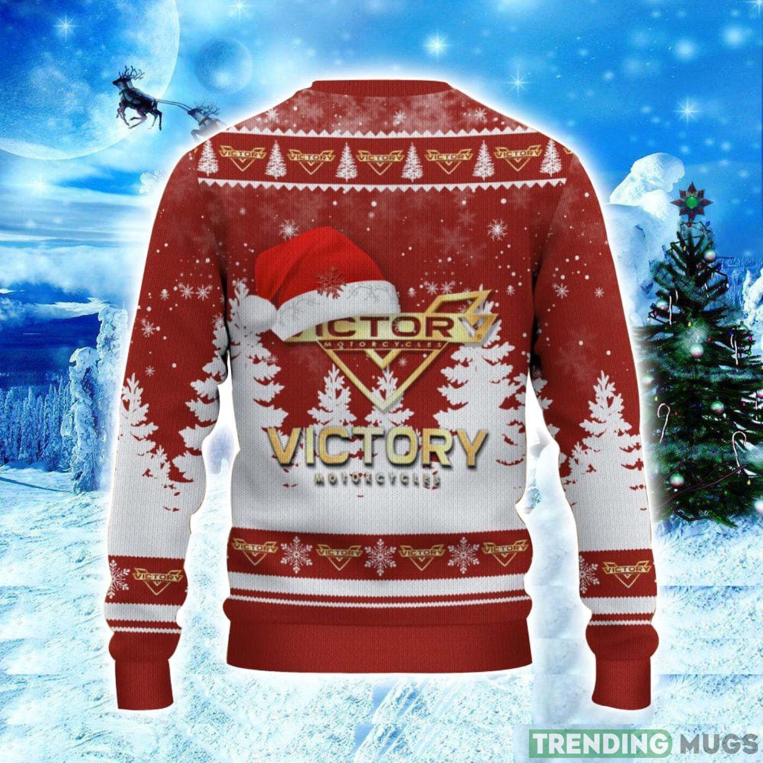 Victory Motorcycles Logo Wearing Santa Hat Christmas Gift Ugly Christmas Sweater Christmas Gift Ideas 3D Sweater Victory Motorcycles Logo Wearing Santa Hat Christmas Gift Ugly Christmas Sweater Christmas Gift Ideas 3D Sweater