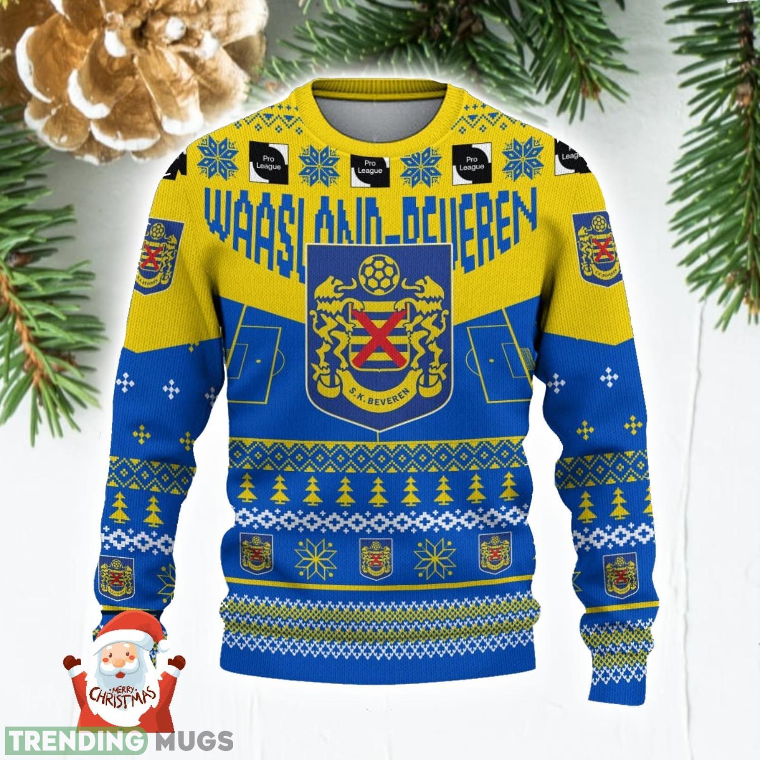 Waasland Beveren 3D Ugly Christmas Sweater Christmas Holiday Gift Custom Name For Men And Women 3D Sweater Waasland Beveren 3D Ugly Christmas Sweater Christmas Holiday Gift Custom Name For Men And Women 3D Sweater