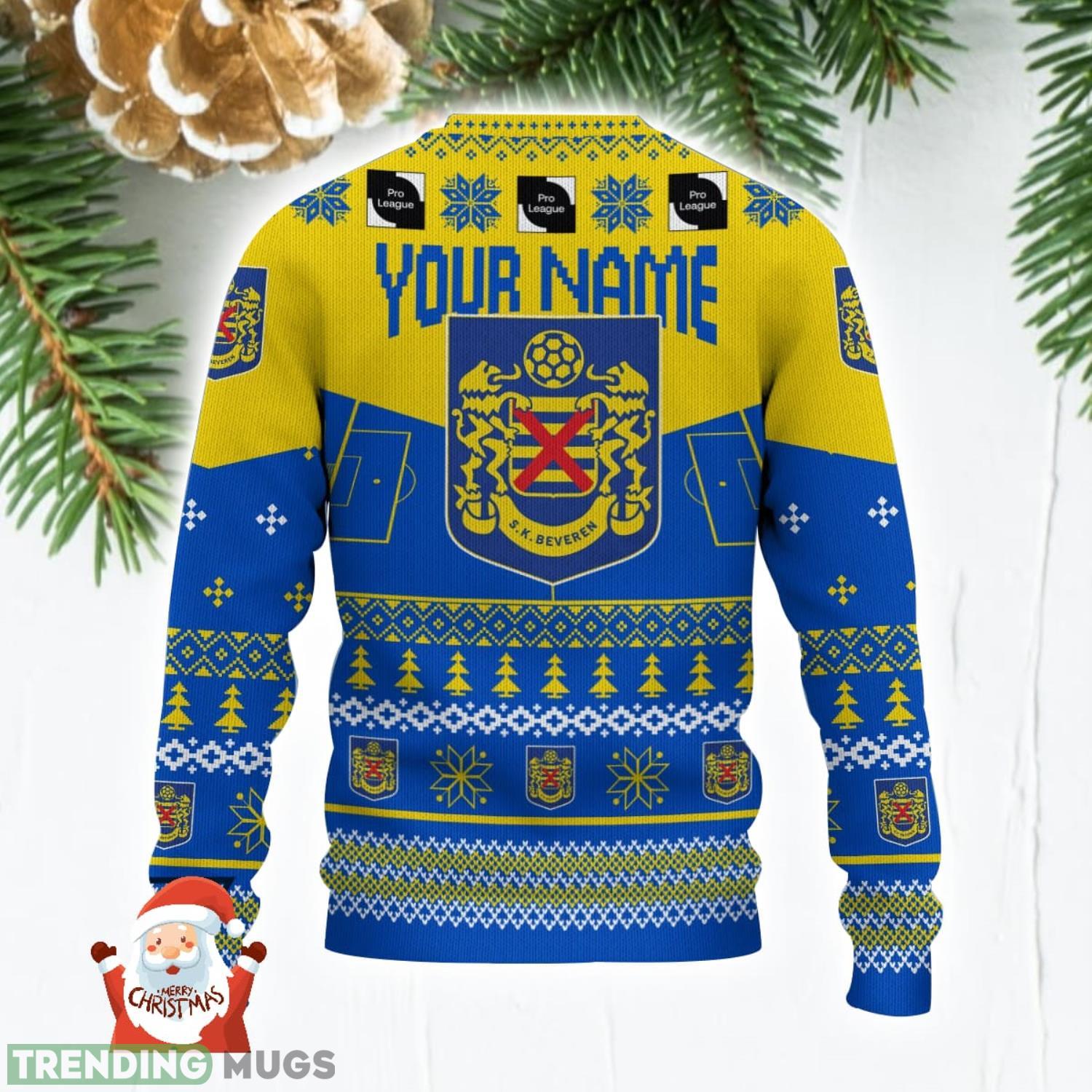 Waasland Beveren 3D Ugly Christmas Sweater Christmas Holiday Gift Custom Name For Men And Women 3D Sweater Waasland Beveren 3D Ugly Christmas Sweater Christmas Holiday Gift Custom Name For Men And Women 3D Sweater
