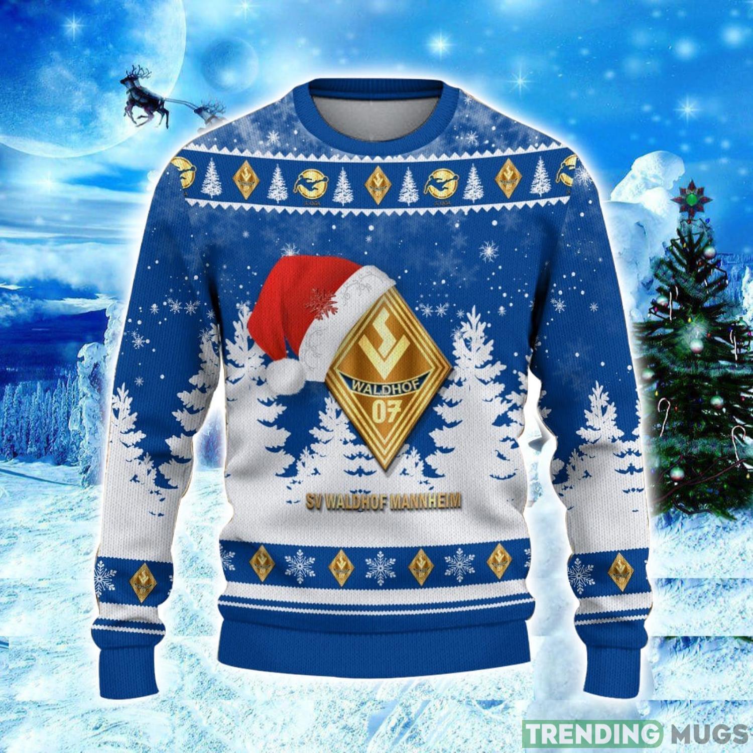 Waldhof Mannheim Logo Wearing Santa Hat Ugly Christmas Sweater Unisex 3D Christmas sweater 3D Sweater Waldhof Mannheim Logo Wearing Santa Hat Ugly Christmas Sweater Unisex 3D Christmas sweater 3D Sweater