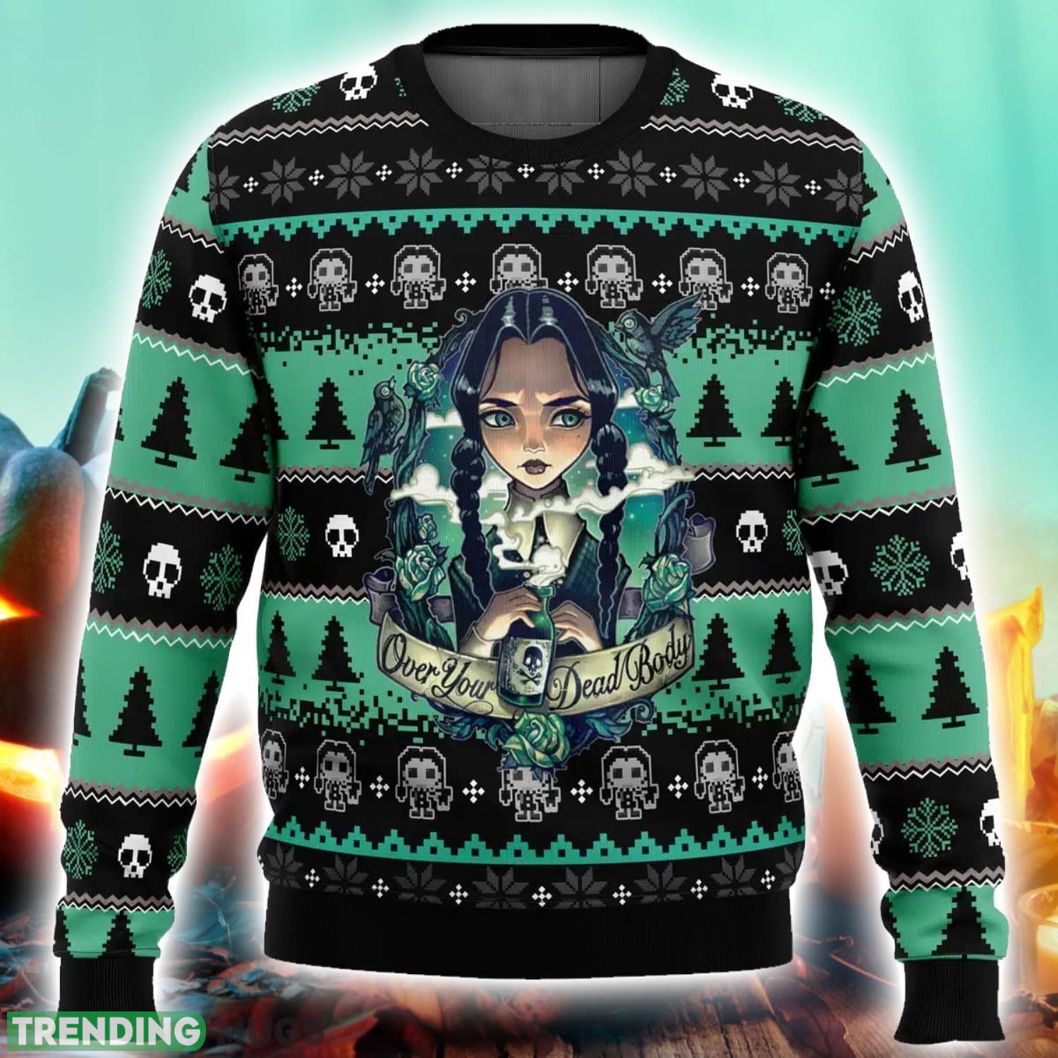 Wednesday Addams Ugly Christmas Sweater 3D Printed Men And Women Christmas Hoiliday Gift Product Photo 1 Wednesday Addams Ugly Christmas Sweater 3D Printed Men And Women Christmas Hoiliday Gift Product Photo 1