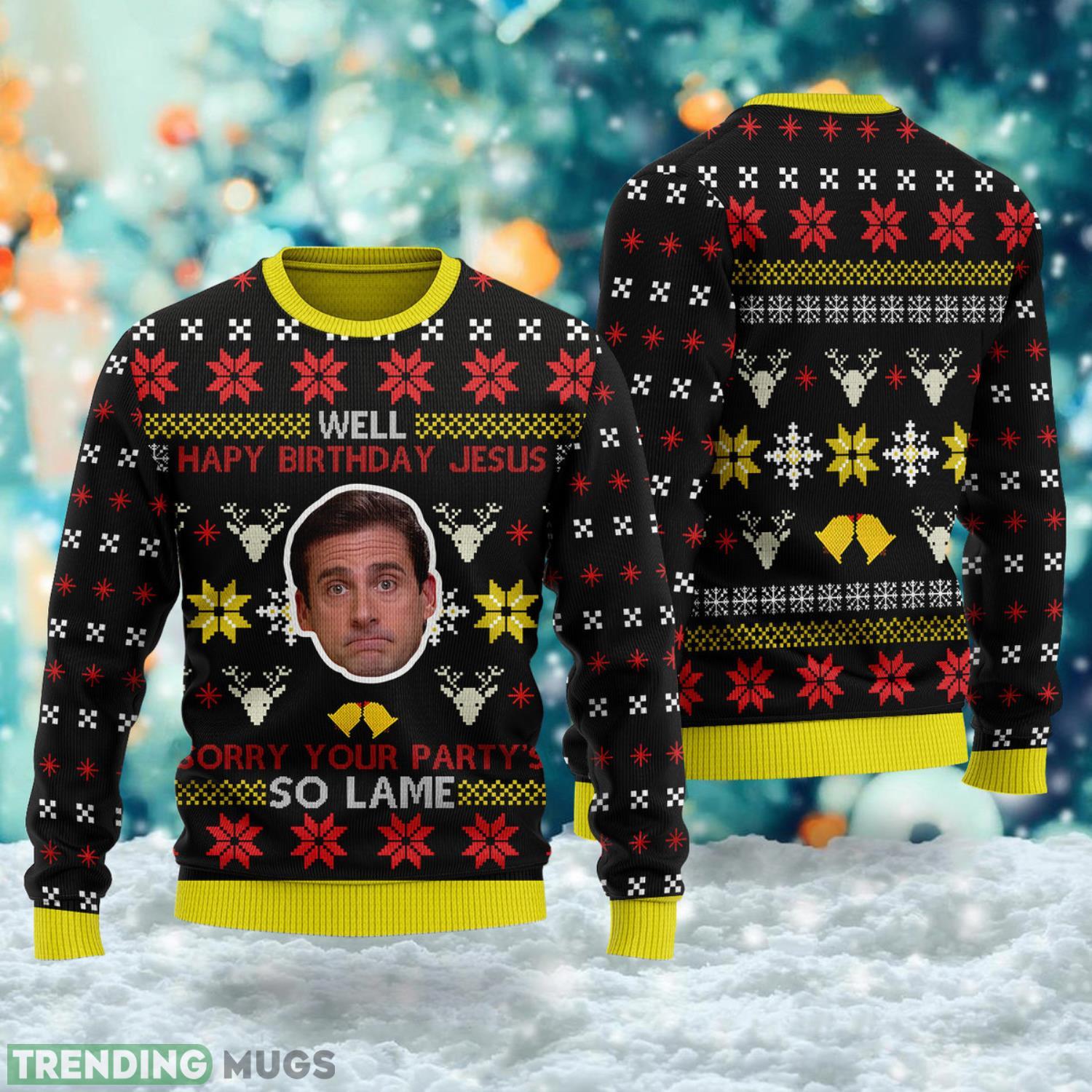 Well Happy Birthday Jesus Sorry Your Party's So Lame Ugly Christmas Sweater Christmas Sweater For Men And Women 3D Sweater Well Happy Birthday Jesus Sorry Your Party's So Lame Ugly Christmas Sweater Christmas Sweater For Men And Women Product Photo 1