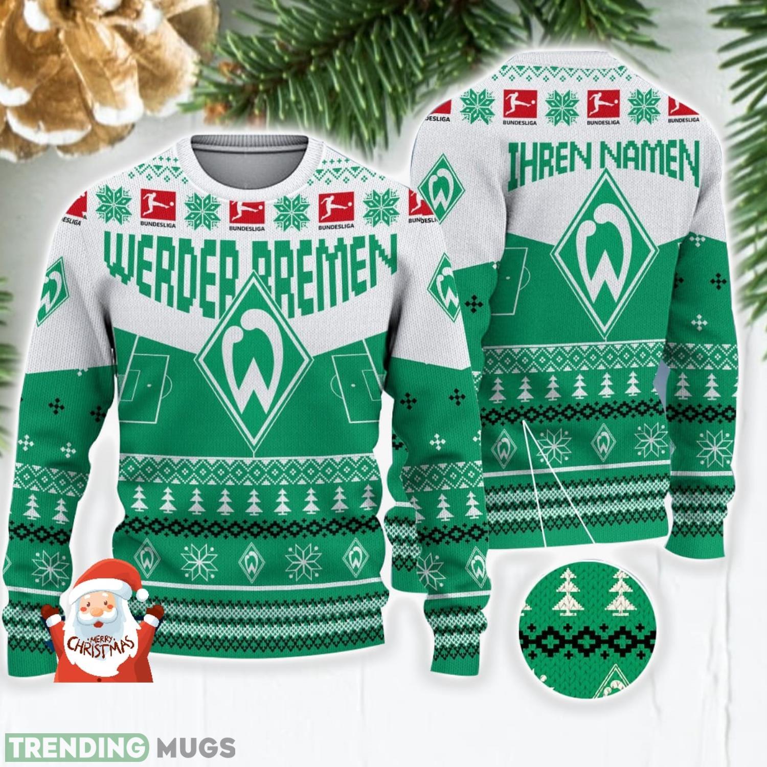 Werder Bremen 3D Ugly Christmas Sweater Christmas Holiday Gift Custom Name For Men And Women Product Photo 1 Werder Bremen 3D Ugly Christmas Sweater Christmas Holiday Gift Custom Name For Men And Women Product Photo 1
