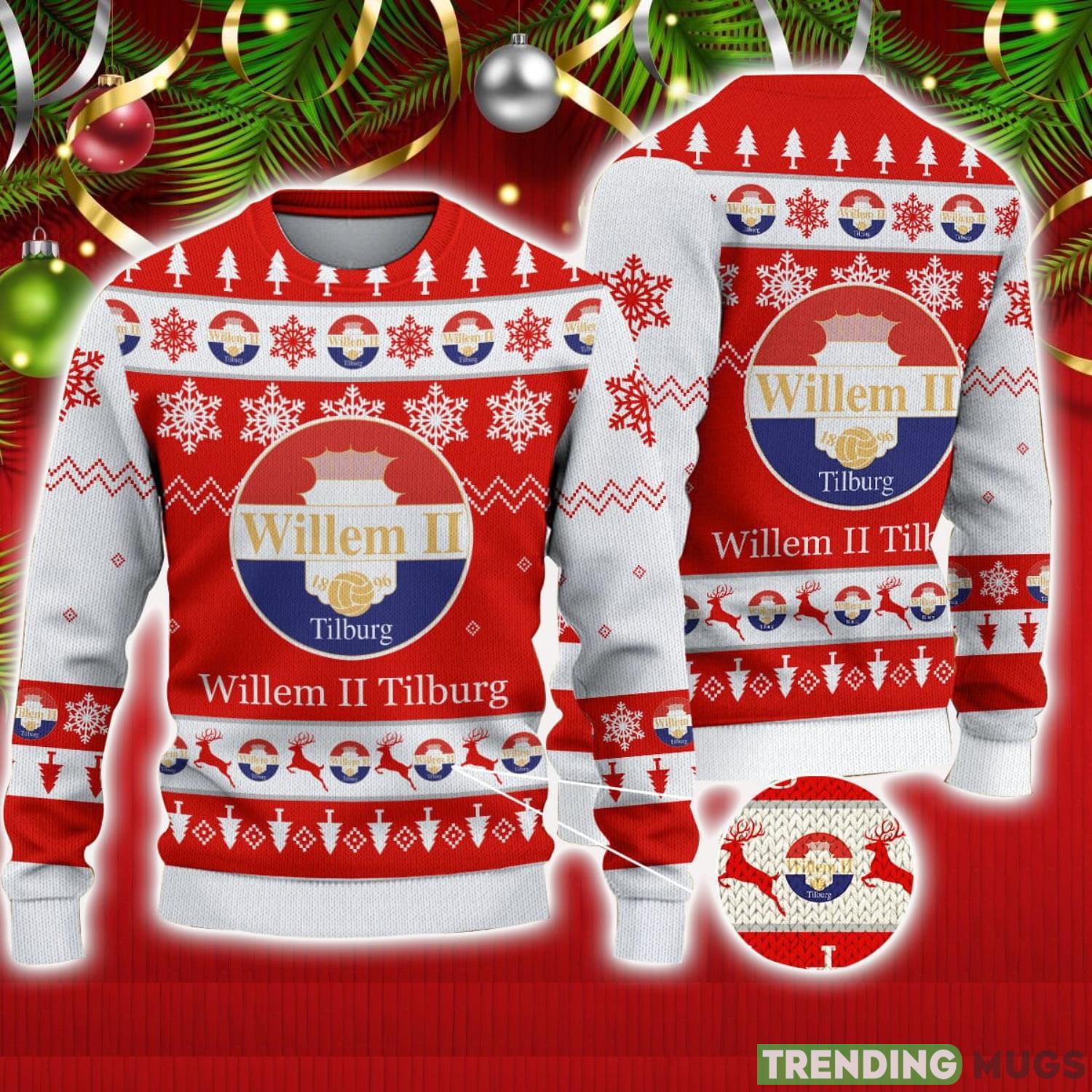 Willem II Tilburg 3D Sweater Gift For Men And Women Snowflake Pattern Ugly Christmas Sweater Product Photo 1