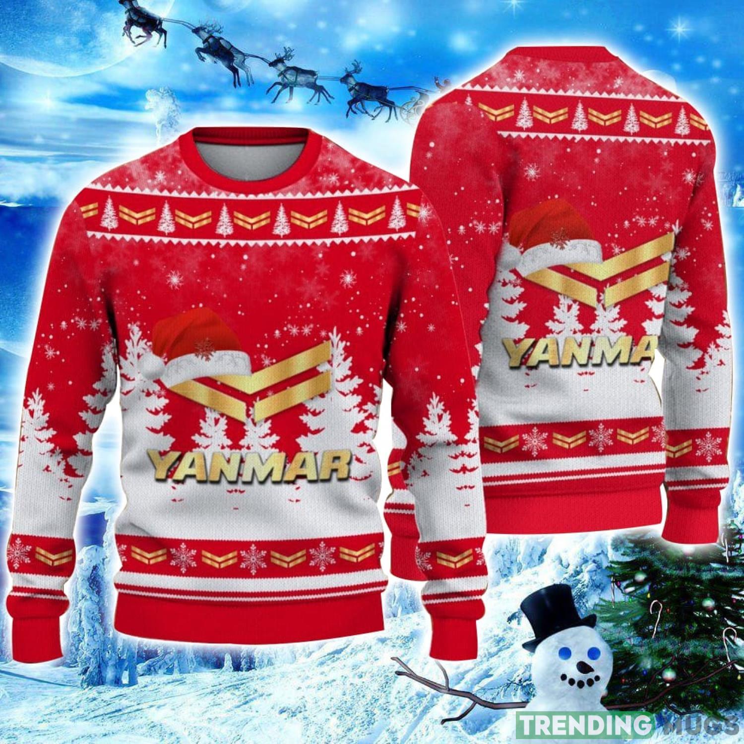 Yanmar Logo Wearing Santa Hat Christmas Gift Ugly Christmas Sweater Christmas Gift Ideas Product Photo 1