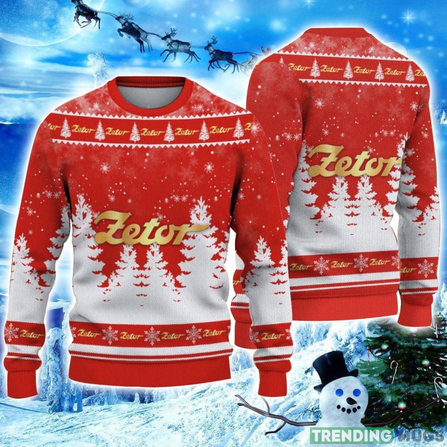 Zetor Logo Wearing Santa Hat Christmas Gift Ugly Christmas Sweater Christmas Gift Ideas Product Photo 1