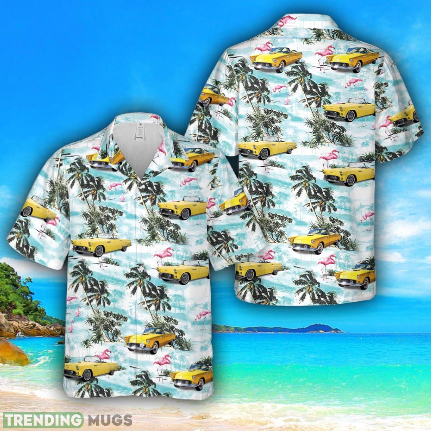 1955 Yellow Ford Thunderbird Aloha Hawaiian Shirt Men And Women Beach Shirt Product Photo 1 1955 Yellow Ford Thunderbird Aloha Hawaiian Shirt Men And Women Beach Shirt Product Photo 1