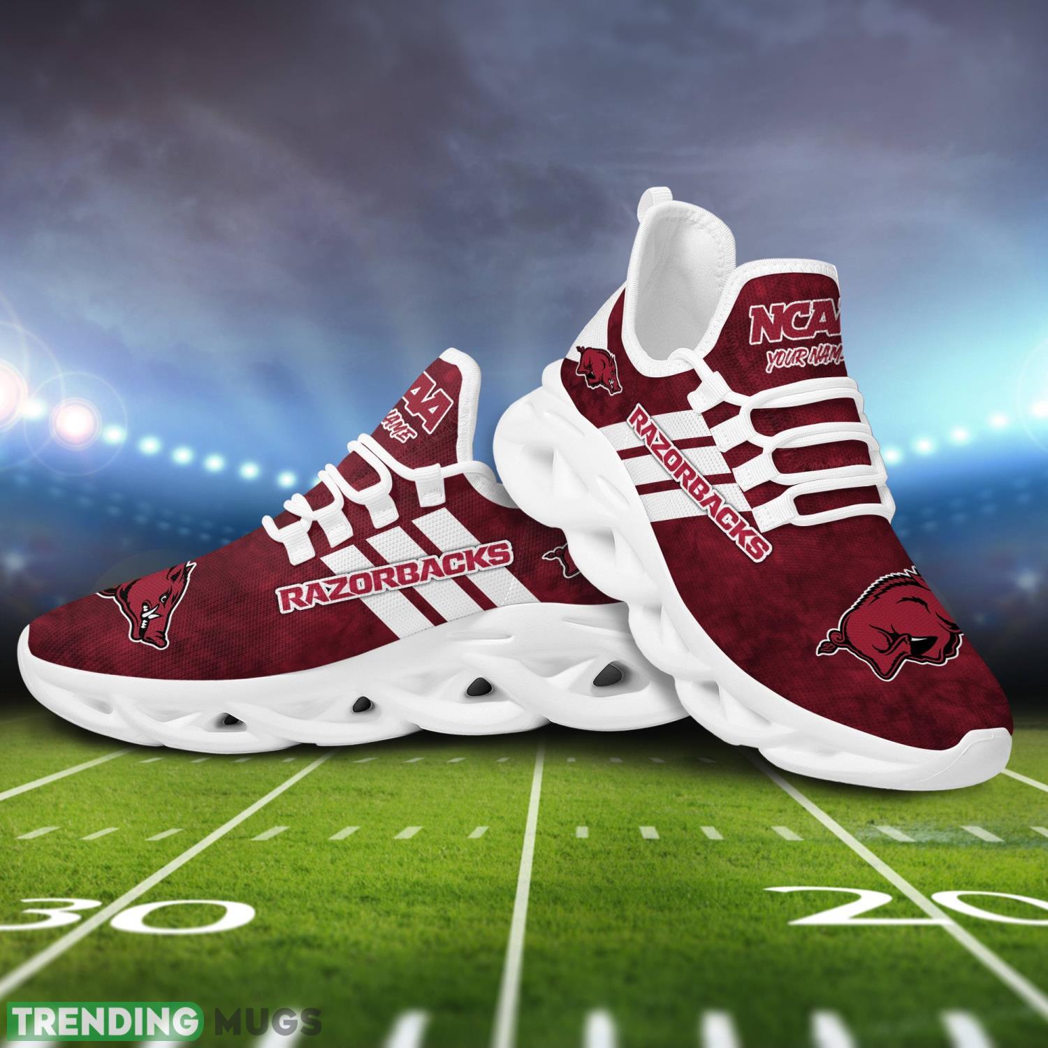 Arkansas Razorbacks Ncaa Personalized Name Max Soul Shoes Clunky Shoes Running Sneakers Striped Style Max Soul Arkansas Razorbacks Ncaa Personalized Name Max Soul Shoes Clunky Shoes Running Sneakers Striped Style Max Soul