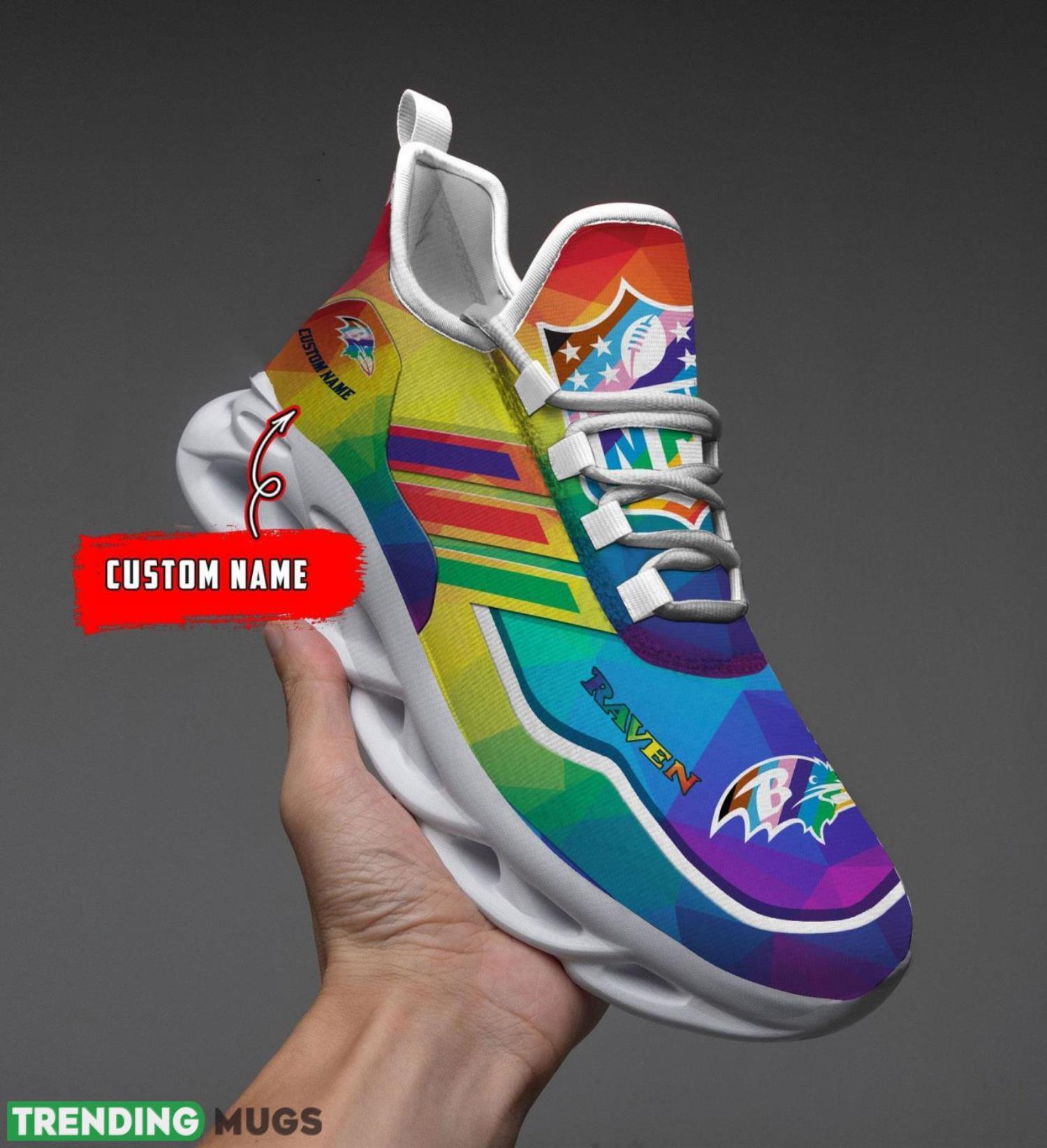 Baltimore Ravens NFL Team LGBT Pride Sneakers Max Soul Shoes Max Soul Baltimore Ravens NFL Team LGBT Pride Sneakers Max Soul Shoes Max Soul