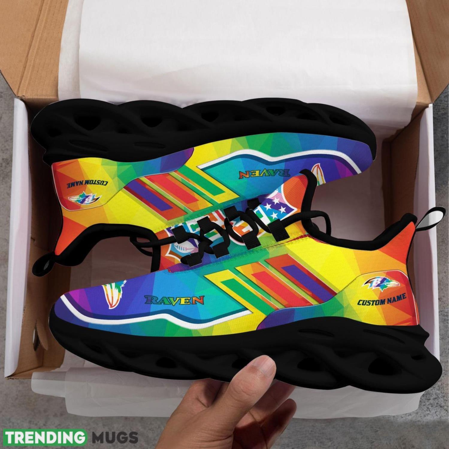 Baltimore Ravens NFL Team LGBT Pride Sneakers Max Soul Shoes Max Soul Baltimore Ravens NFL Team LGBT Pride Sneakers Max Soul Shoes Max Soul