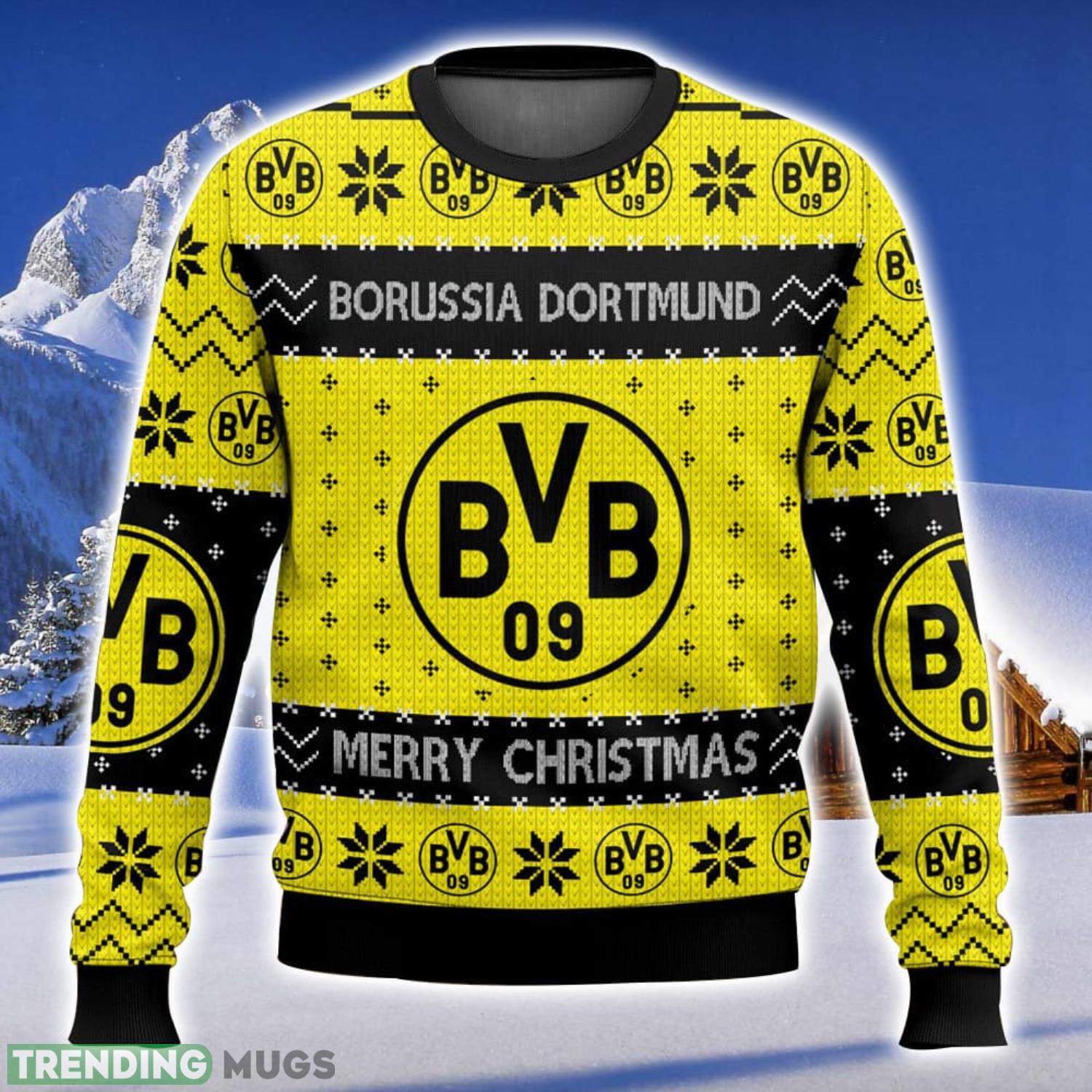 Bundesliga Borussia Dortmund Nice Gift Ugly Christmas Sweater Christmas Gift 3D printed Sweater Product Photo 1 Bundesliga Borussia Dortmund Nice Gift Ugly Christmas Sweater Christmas Gift 3D printed Sweater Product Photo 1