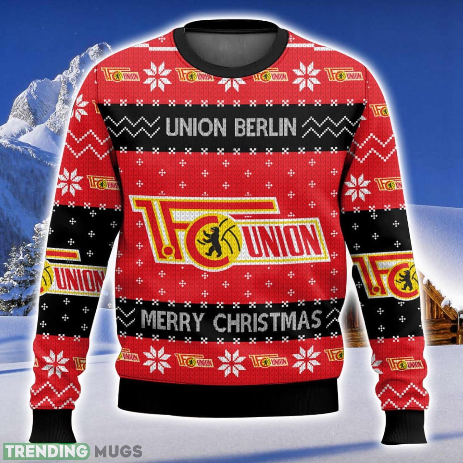 Bundesliga FC Union Berlin Nice Gift Ugly Christmas Sweater Christmas Gift 3D printed Sweater Product Photo 1 Bundesliga FC Union Berlin Nice Gift Ugly Christmas Sweater Christmas Gift 3D printed Sweater Product Photo 1